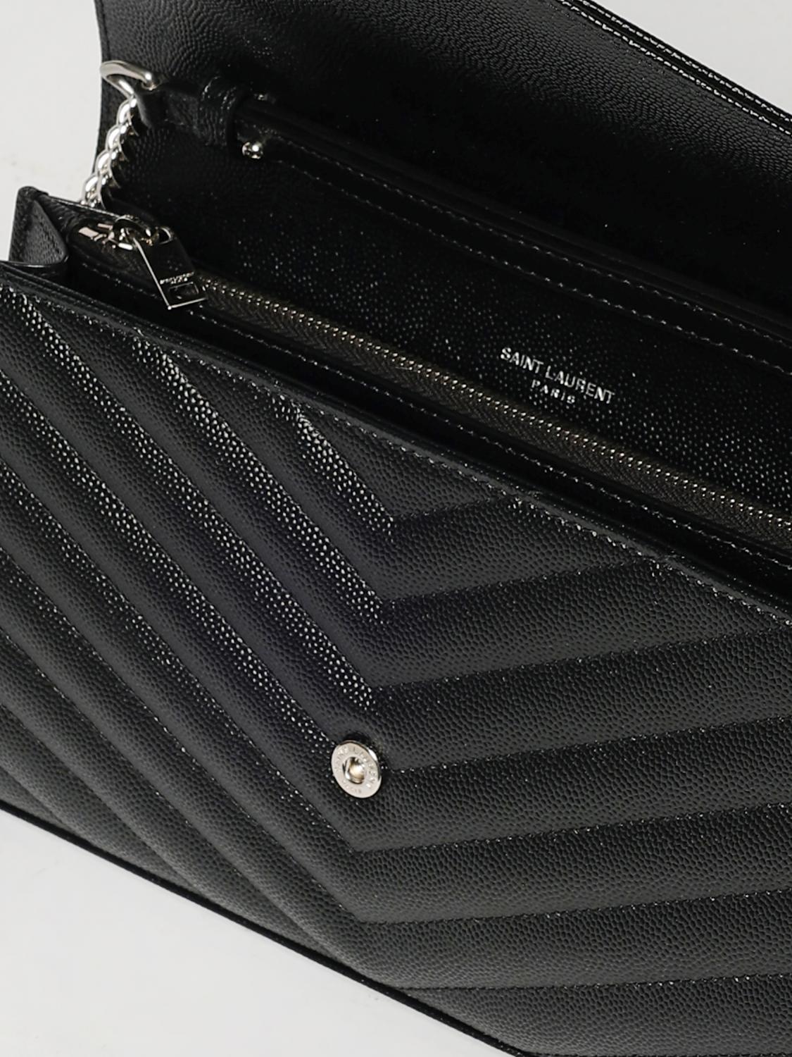 SAINT LAURENT BORSA MINI: Borsa Cassandre Saint Laurent in grain de poudre trapuntata chevron , Nero - Img 5