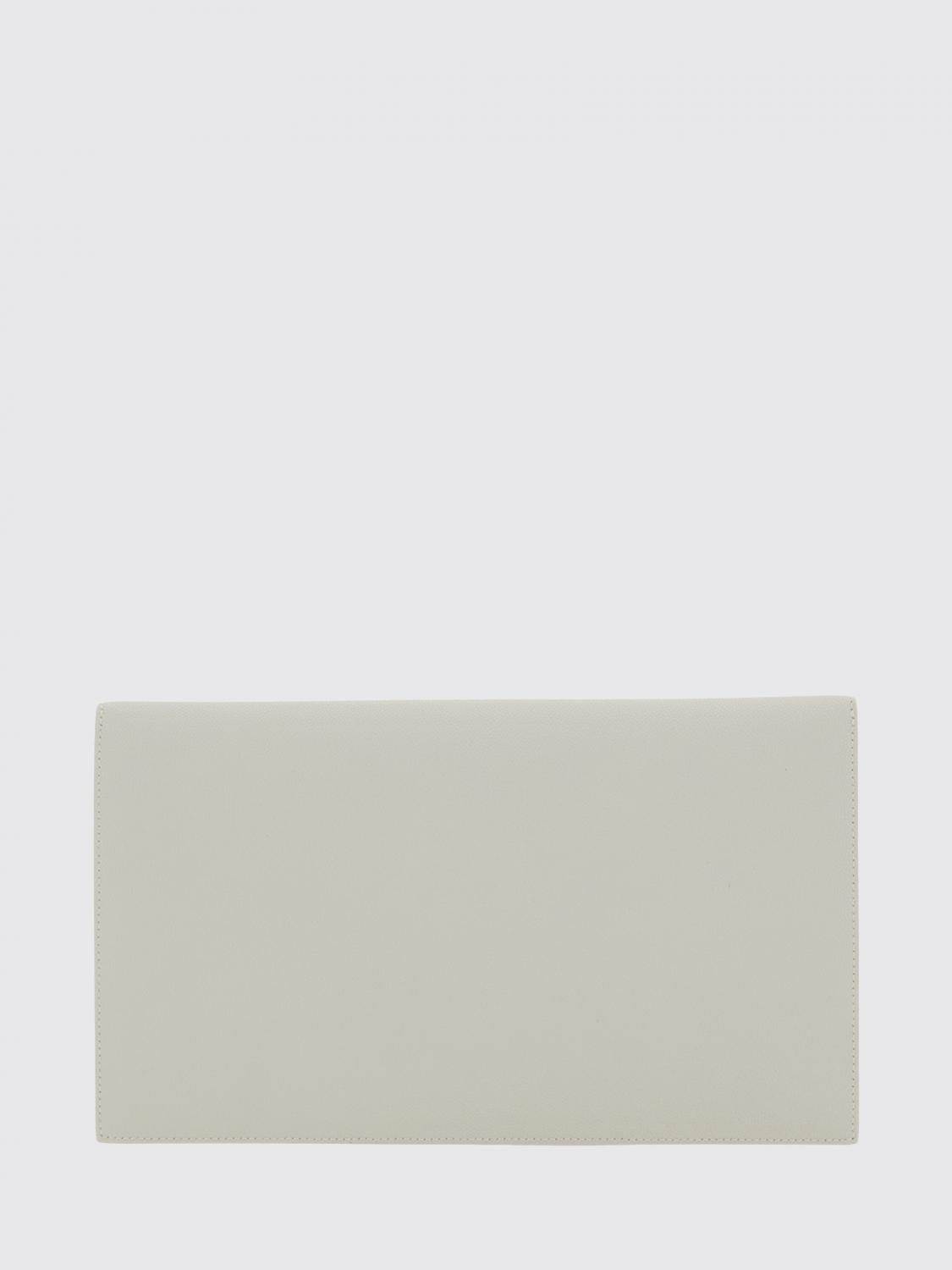 SAINT LAURENT CLUTCH: Pochette Saint Laurent in pelle grain de poudre, Panna - Img 2