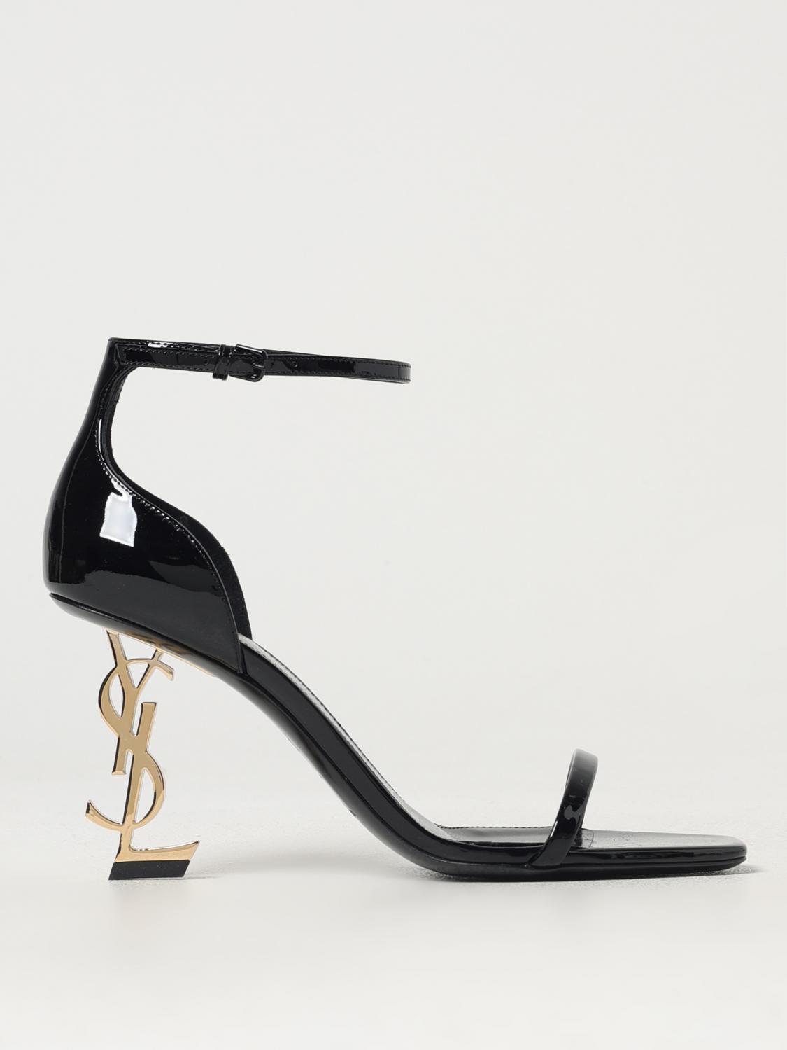 SAINT LAURENT SANDALI CON TACCO: Sandalo Opyum Saint Laurent in vernice, Nero - Img 1
