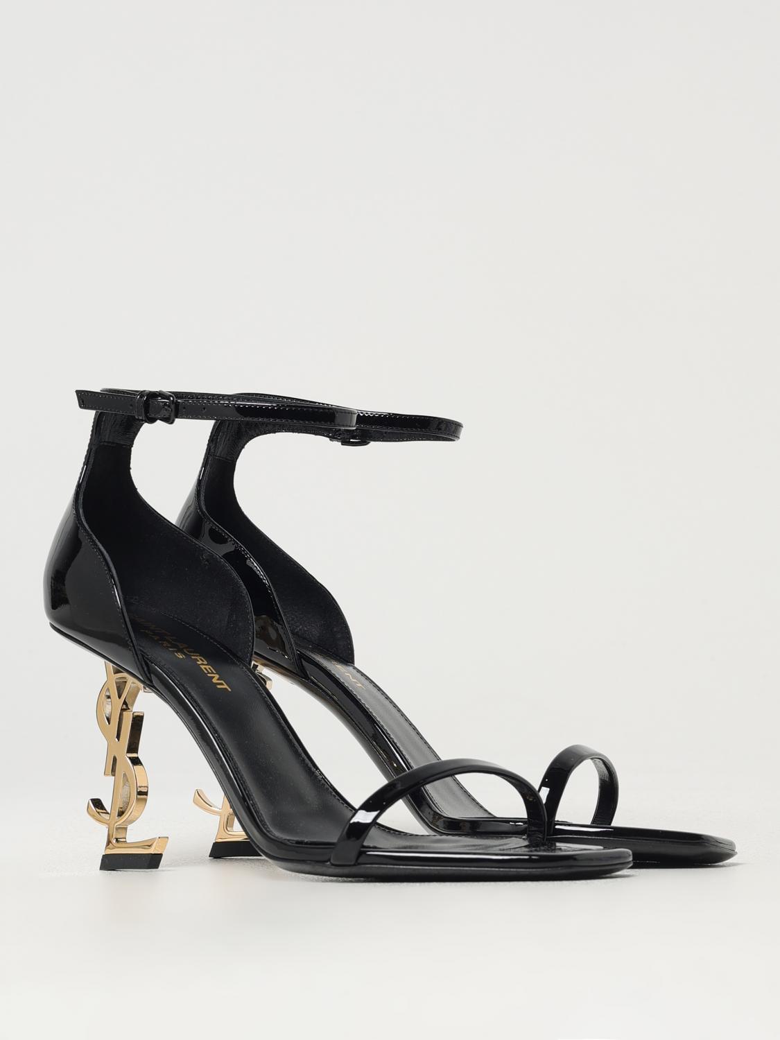 SAINT LAURENT SANDALI CON TACCO: Sandalo Opyum Saint Laurent in vernice, Nero - Img 2