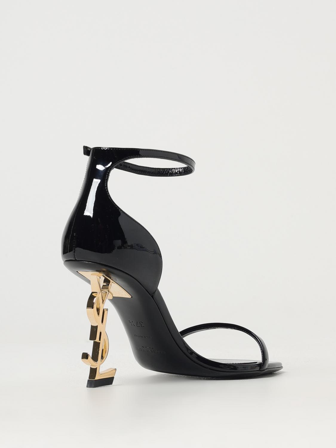 SAINT LAURENT SANDALI CON TACCO: Sandalo Opyum Saint Laurent in vernice, Nero - Img 3