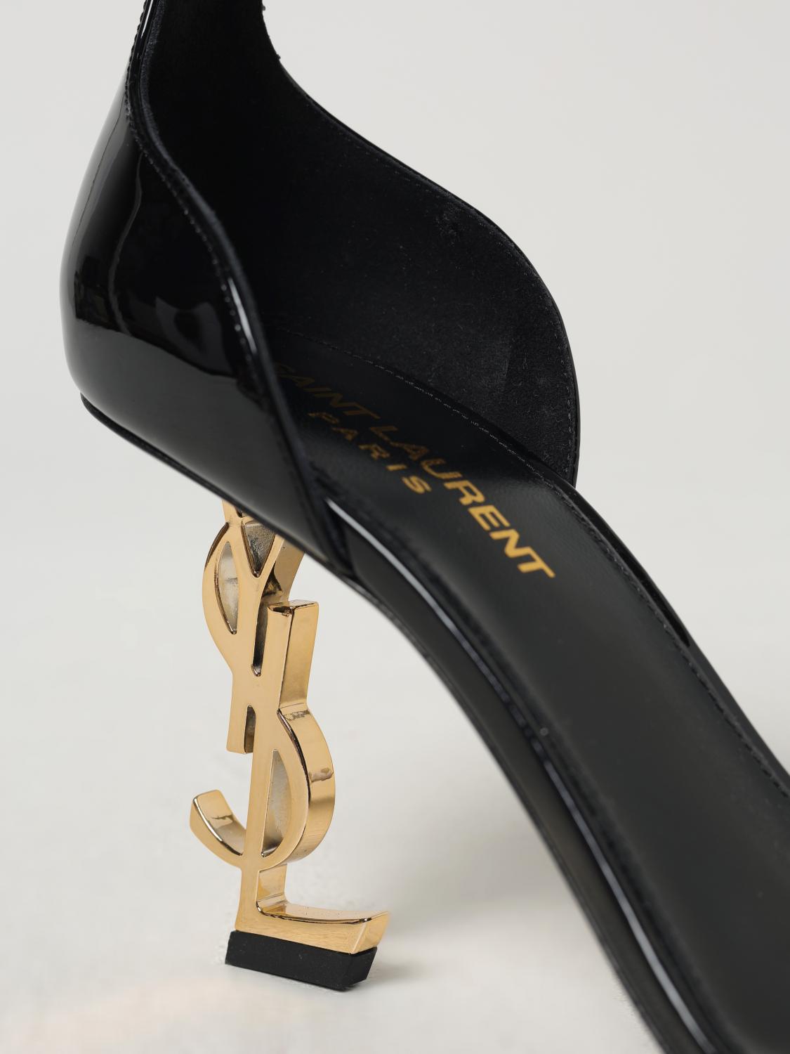 SAINT LAURENT SANDALI CON TACCO: Sandalo Opyum Saint Laurent in vernice, Nero - Img 4