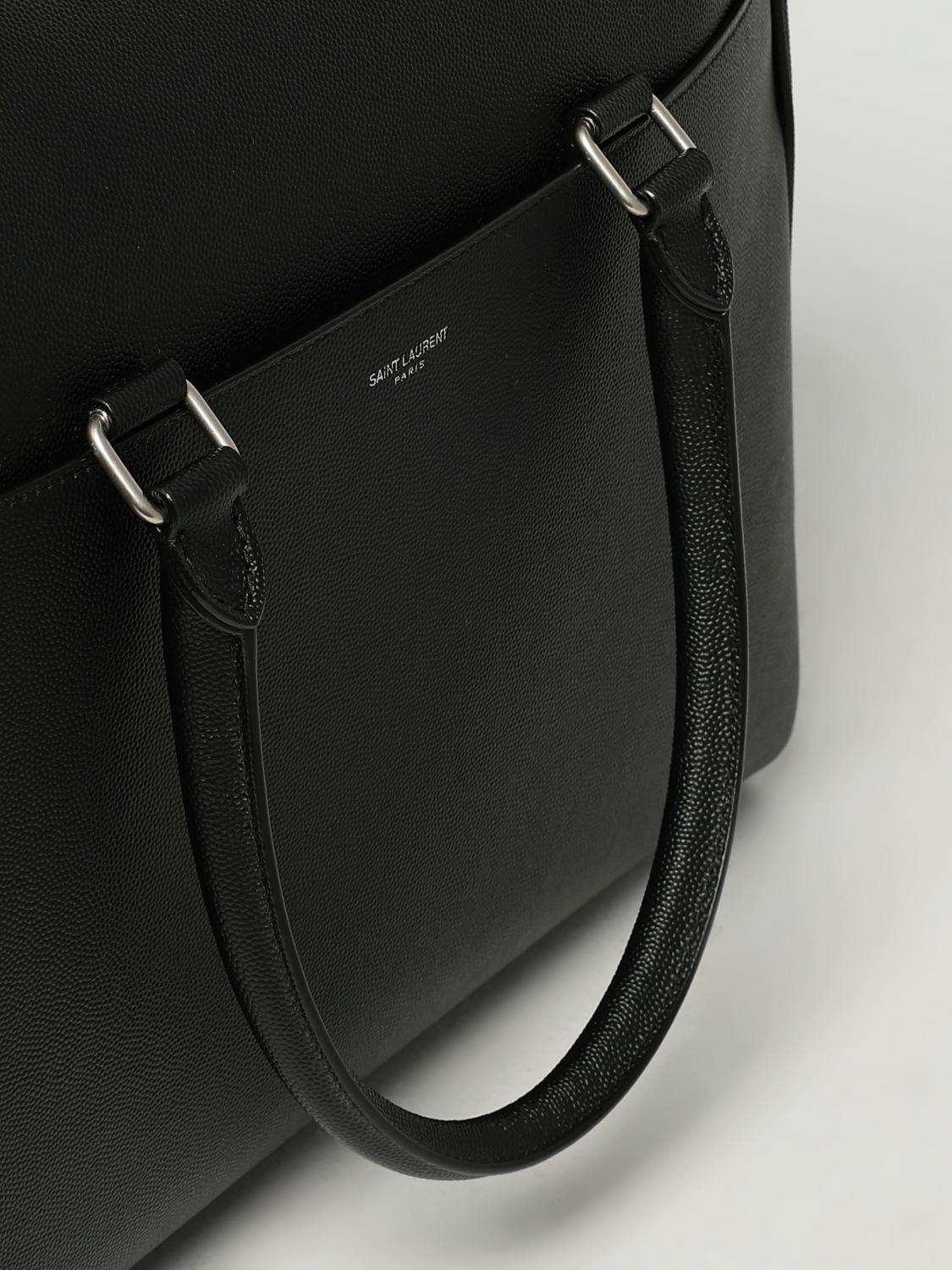 SAINT LAURENT BORSA: Borsa da lavoro Saint Laurent in pelle grain de poudre, Nero - Img 4