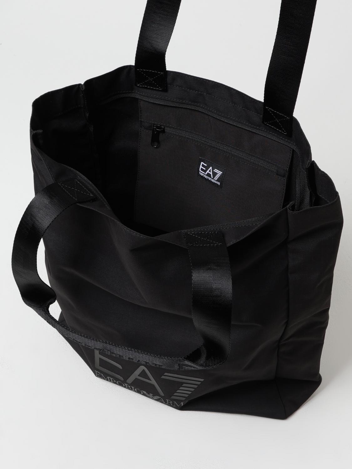 EA7 BORSE TOTE: Borsa EA7 in nylon con stampa logo , Nero - Img 3