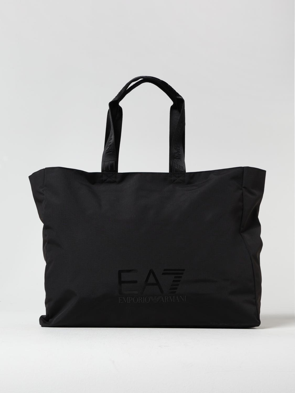 EA7 BORSE TOTE: Borsa EA7 in nylon con stampa logo , Nero - Img 1