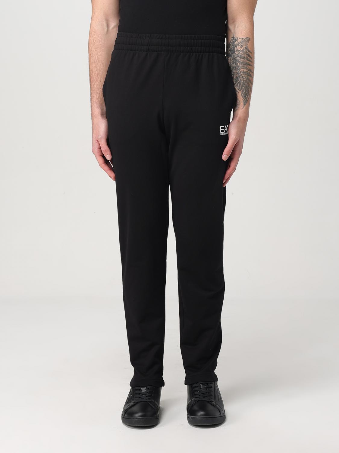 EA7 FORMAL CLOTHES: EA7 cotton hoodie + sweatpants set with logo, Black - Img 6