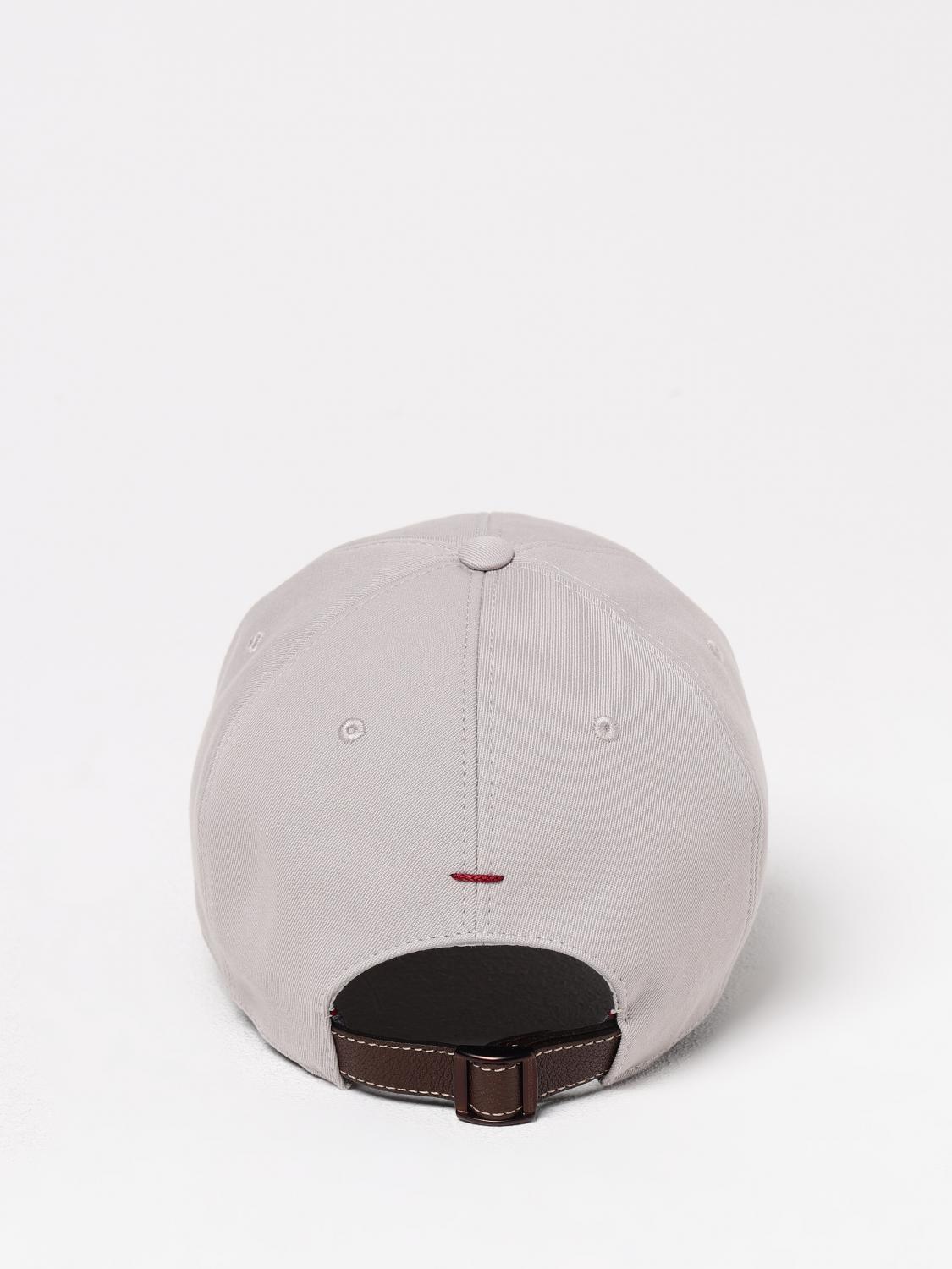 BRUNELLO CUCINELLI 모자: Brunello Cucinelli 자수 로고 코튼 모자, 베이지 - Img 3