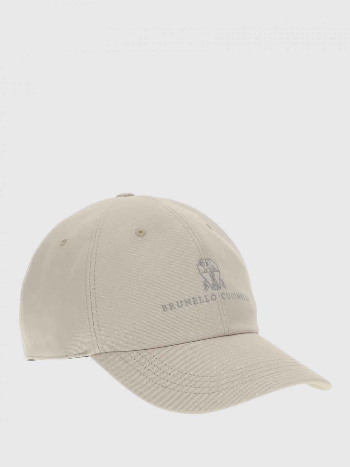 BRUNELLO CUCINELLI 모자: Brunello Cucinelli 자수 로고 코튼 모자, 샌드 - Img 1