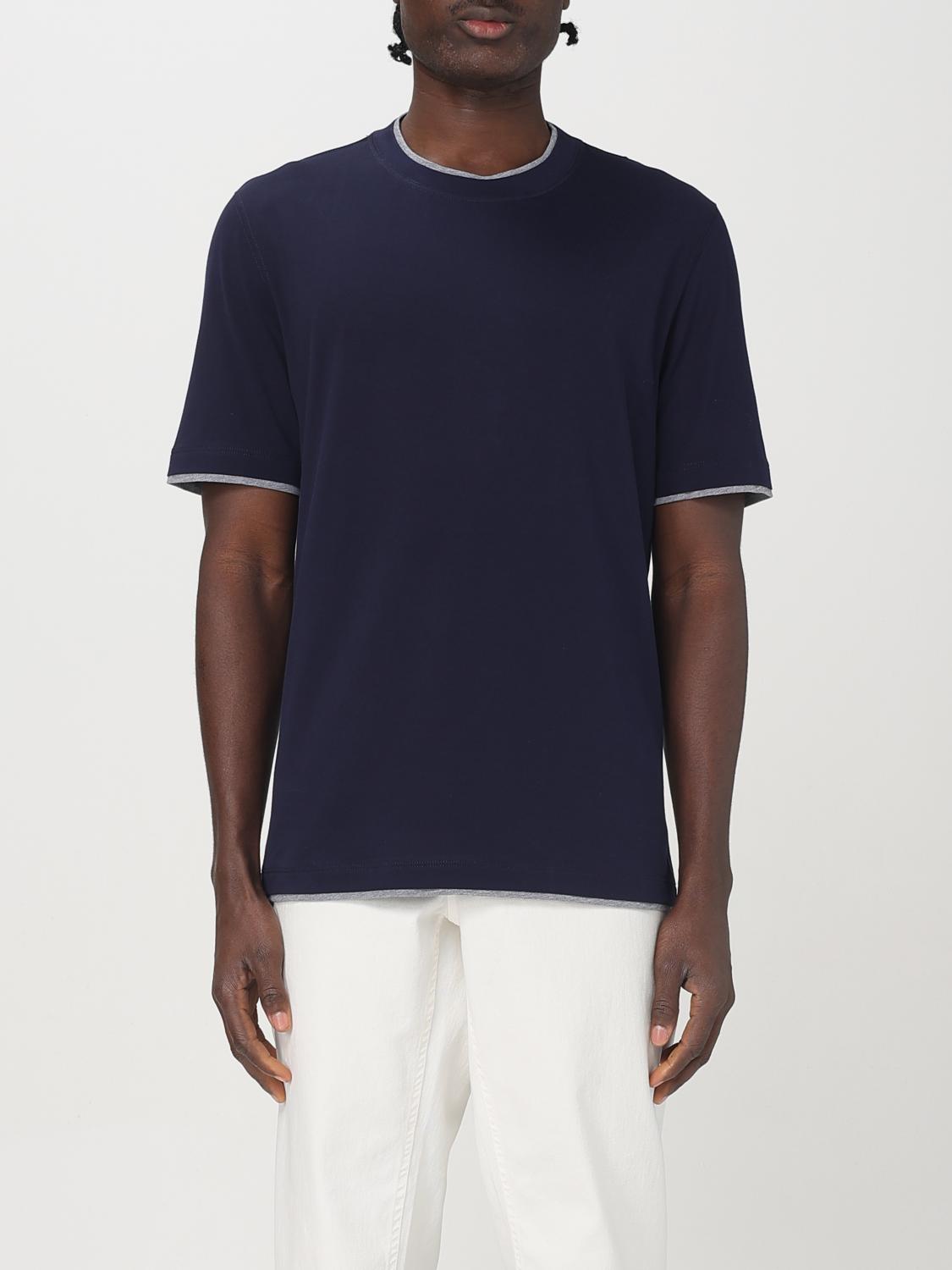 BRUNELLO CUCINELLI T-SHIRT: T-shirt men Brunello Cucinelli, Blue - Img 1