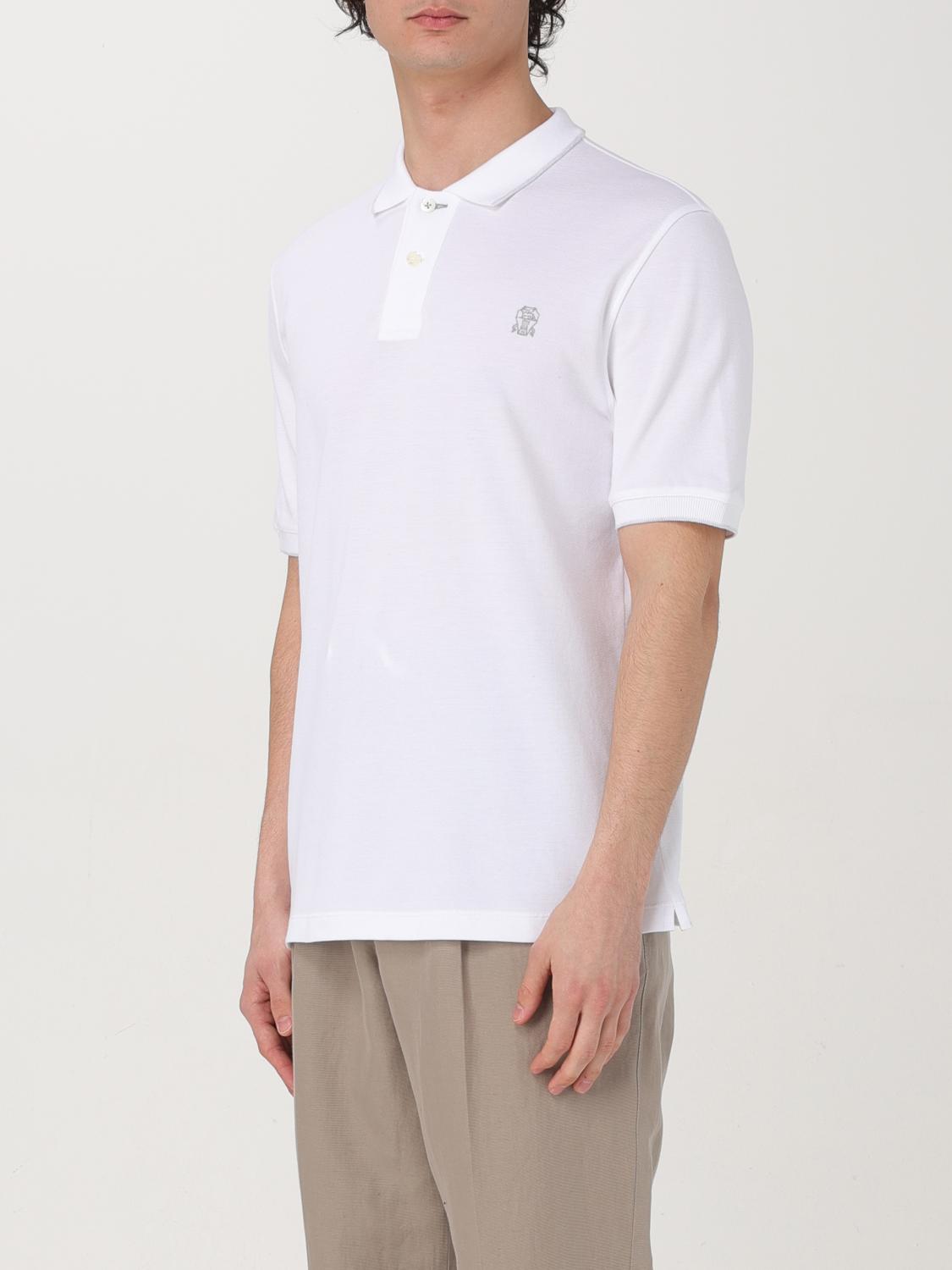 BRUNELLO CUCINELLI スリムフィット ポロシャツ Brunello Cucinelli Polo shirt men - White | ME8549779G | GIGLIO.COM