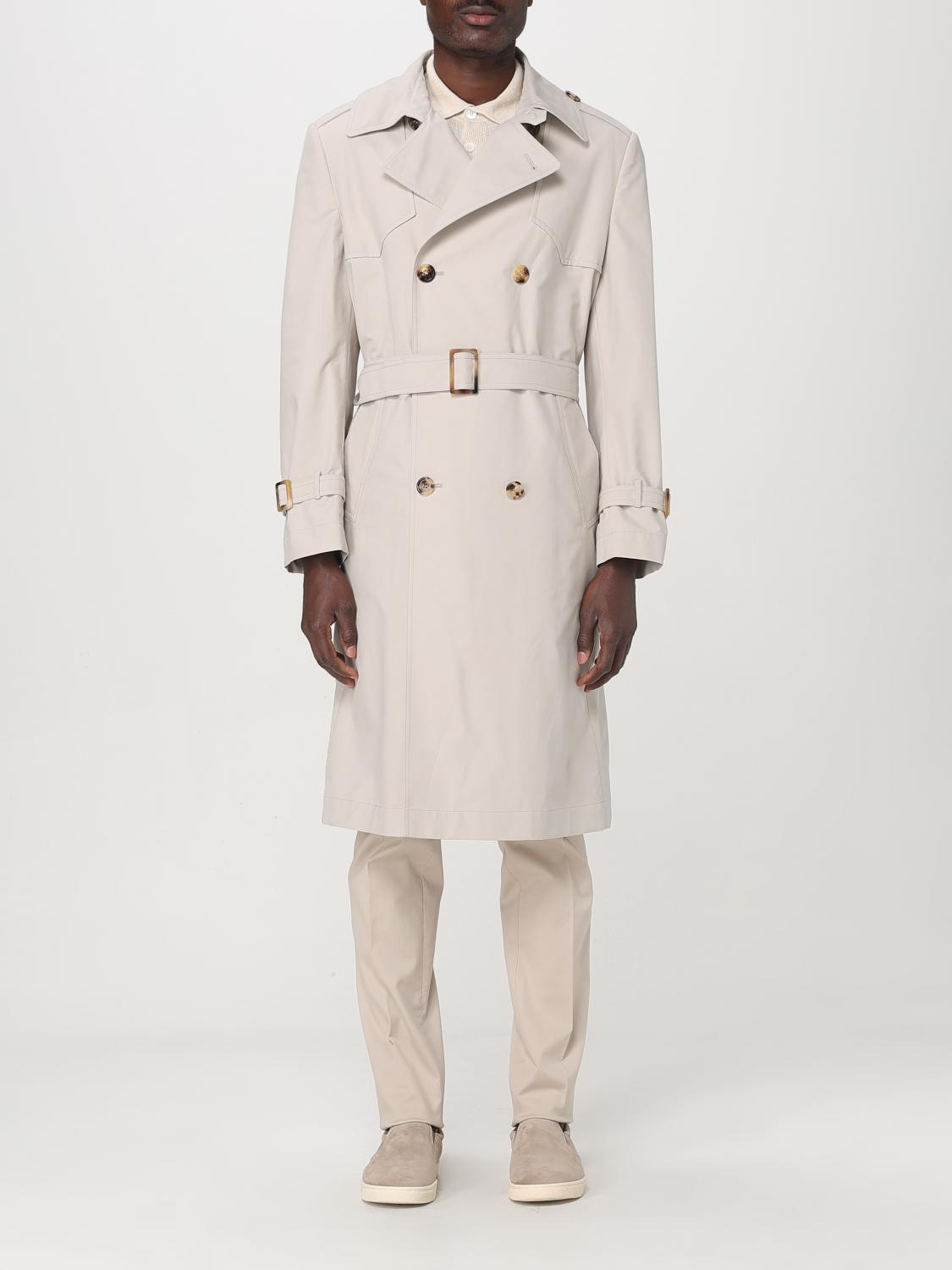 BRUNELLO CUCINELLI JACKET: Brunello Cucinelli double-breasted gabardine trench , Beige - Img 1