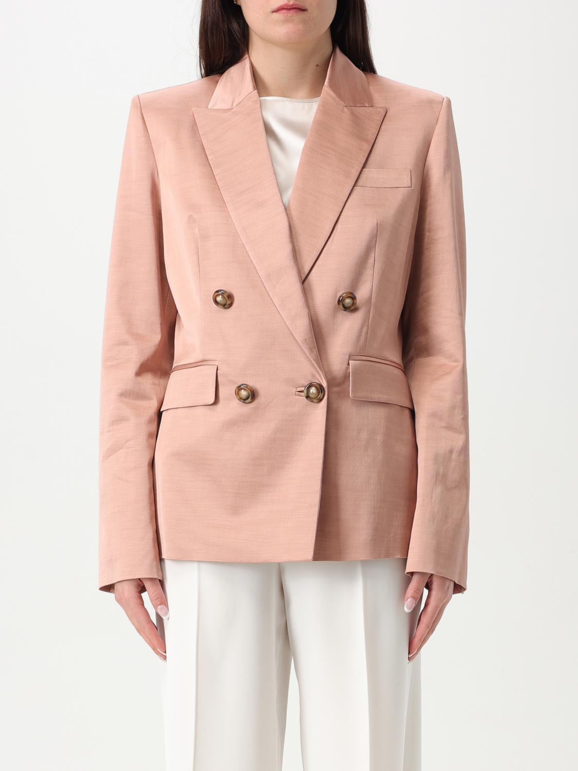 PINKO GIACCA: Blazer doppiopetto Pinko in misto cotone , Rosa - Img 1