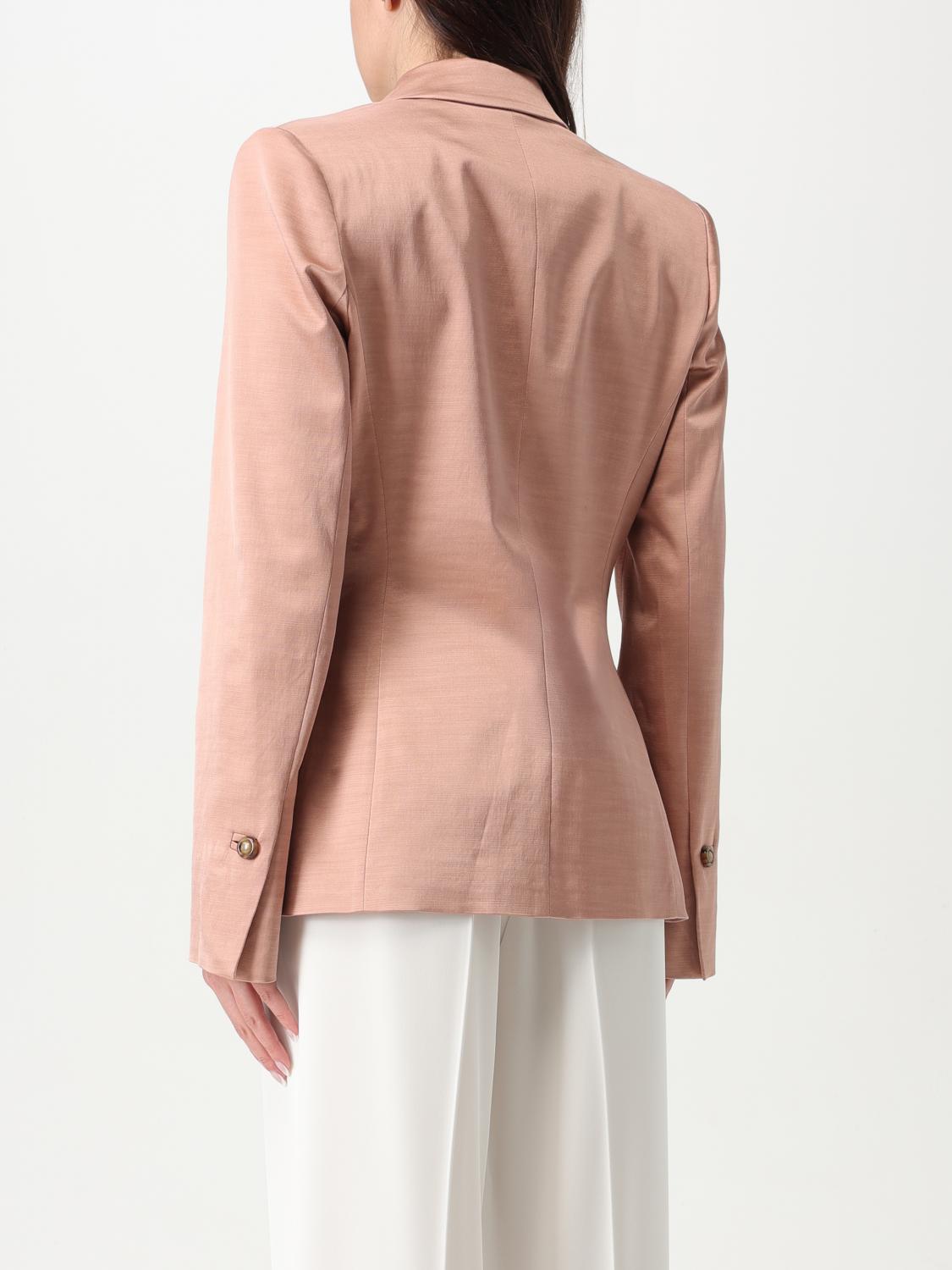 PINKO GIACCA: Blazer doppiopetto Pinko in misto cotone , Rosa - Img 2