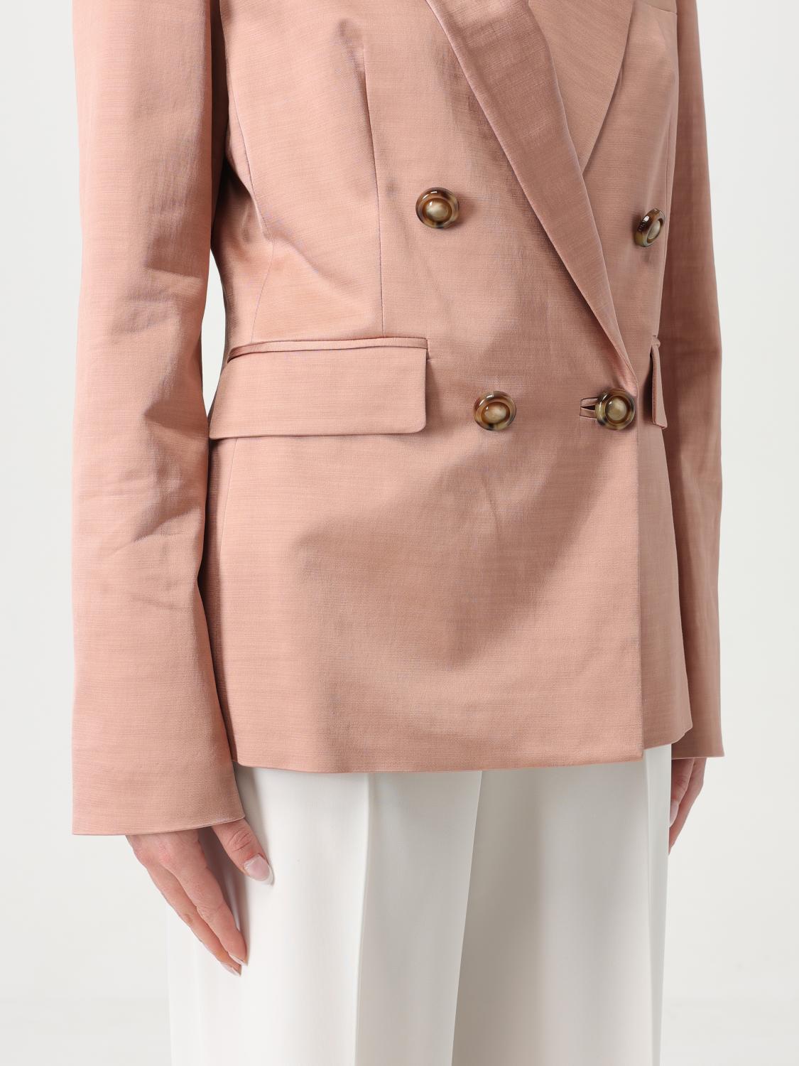 PINKO GIACCA: Blazer doppiopetto Pinko in misto cotone , Rosa - Img 4