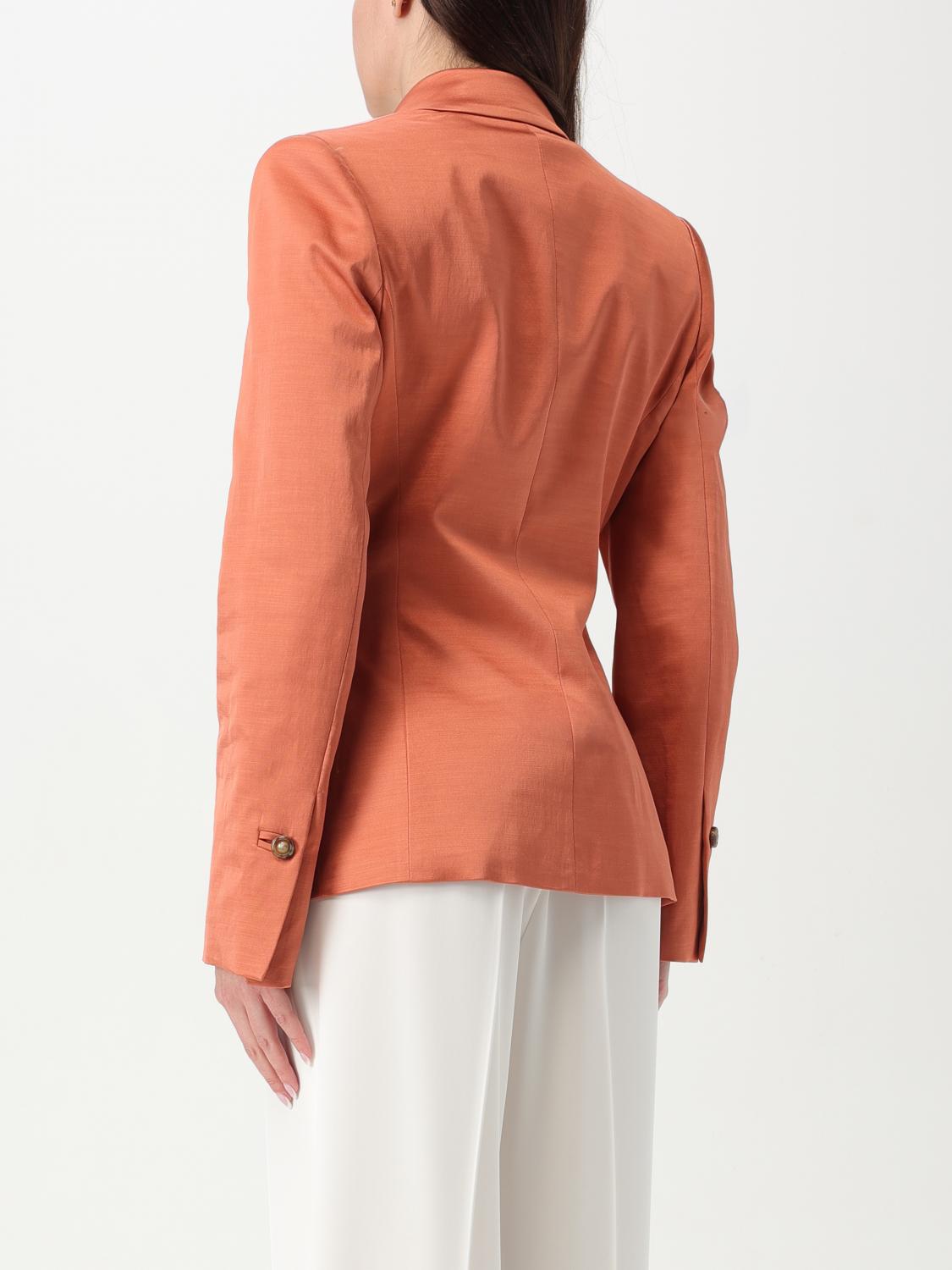 PINKO GIACCA: Blazer doppiopetto Pinko in misto cotone , Bruciato - Img 2