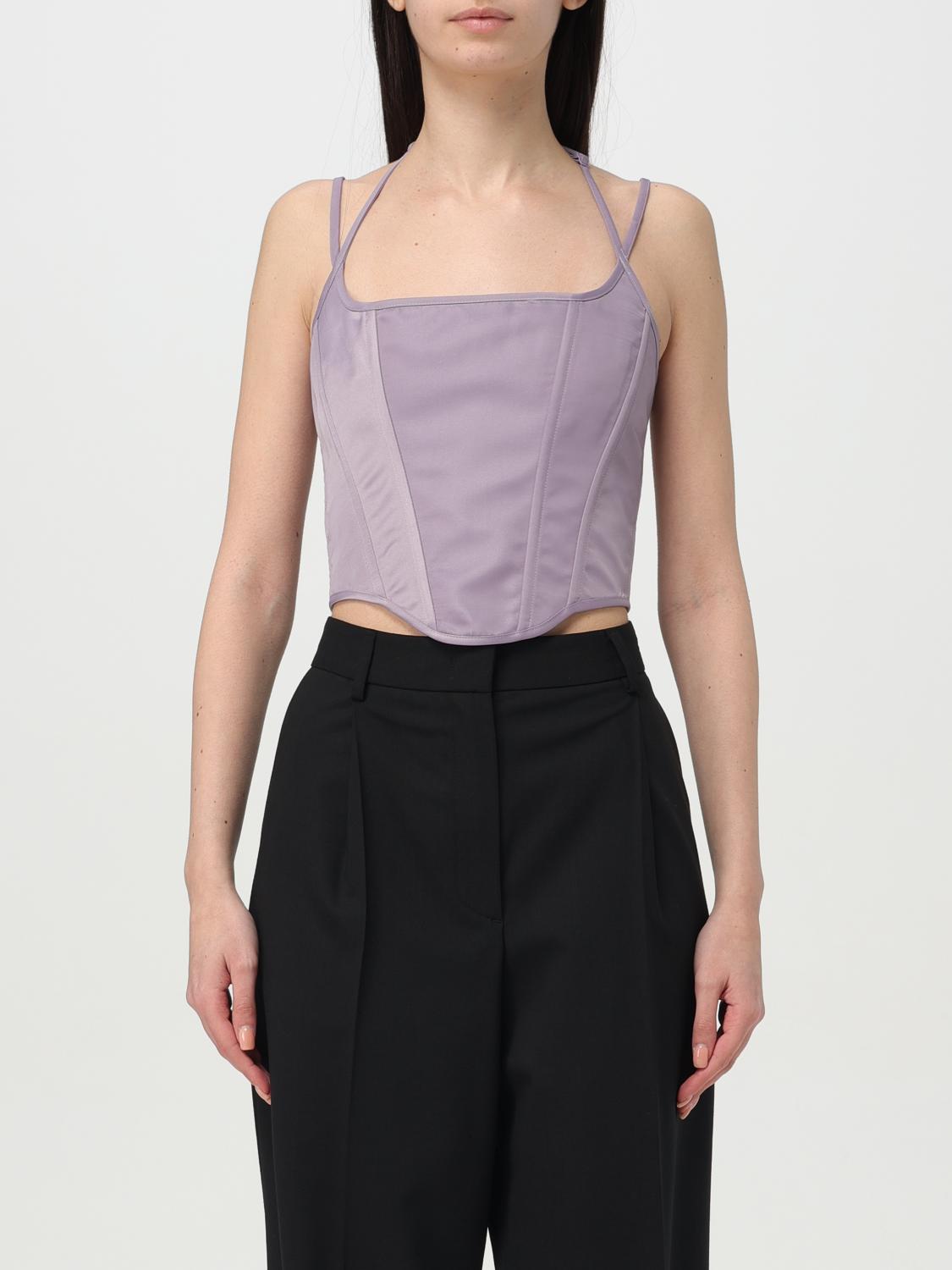PINKO TOP: Top bustier Pinko in crêpe, Lilla - Img 1
