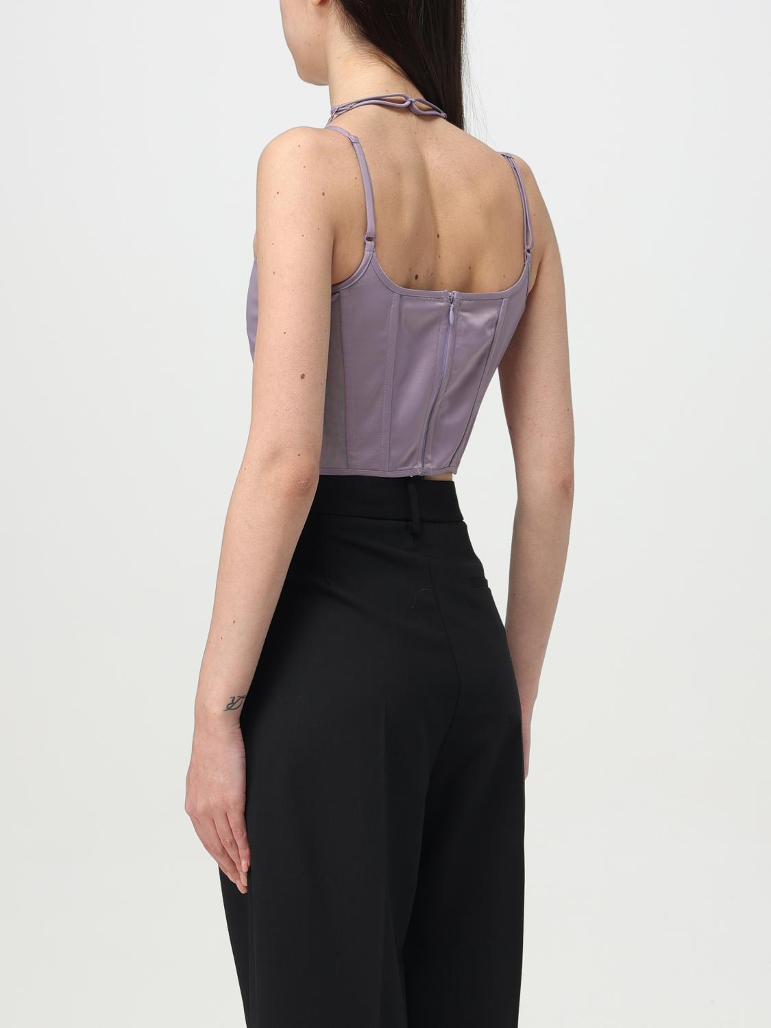 PINKO TOP: Top bustier Pinko in crêpe, Lilla - Img 2
