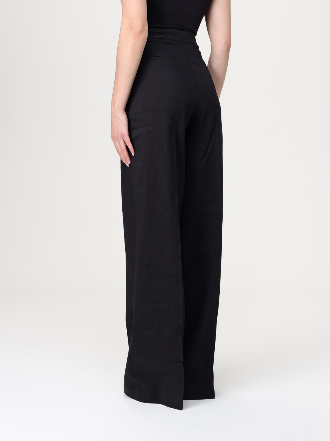 PINKO PANTALONI: Pantalone Pinko in misto lino , Nero - Img 3