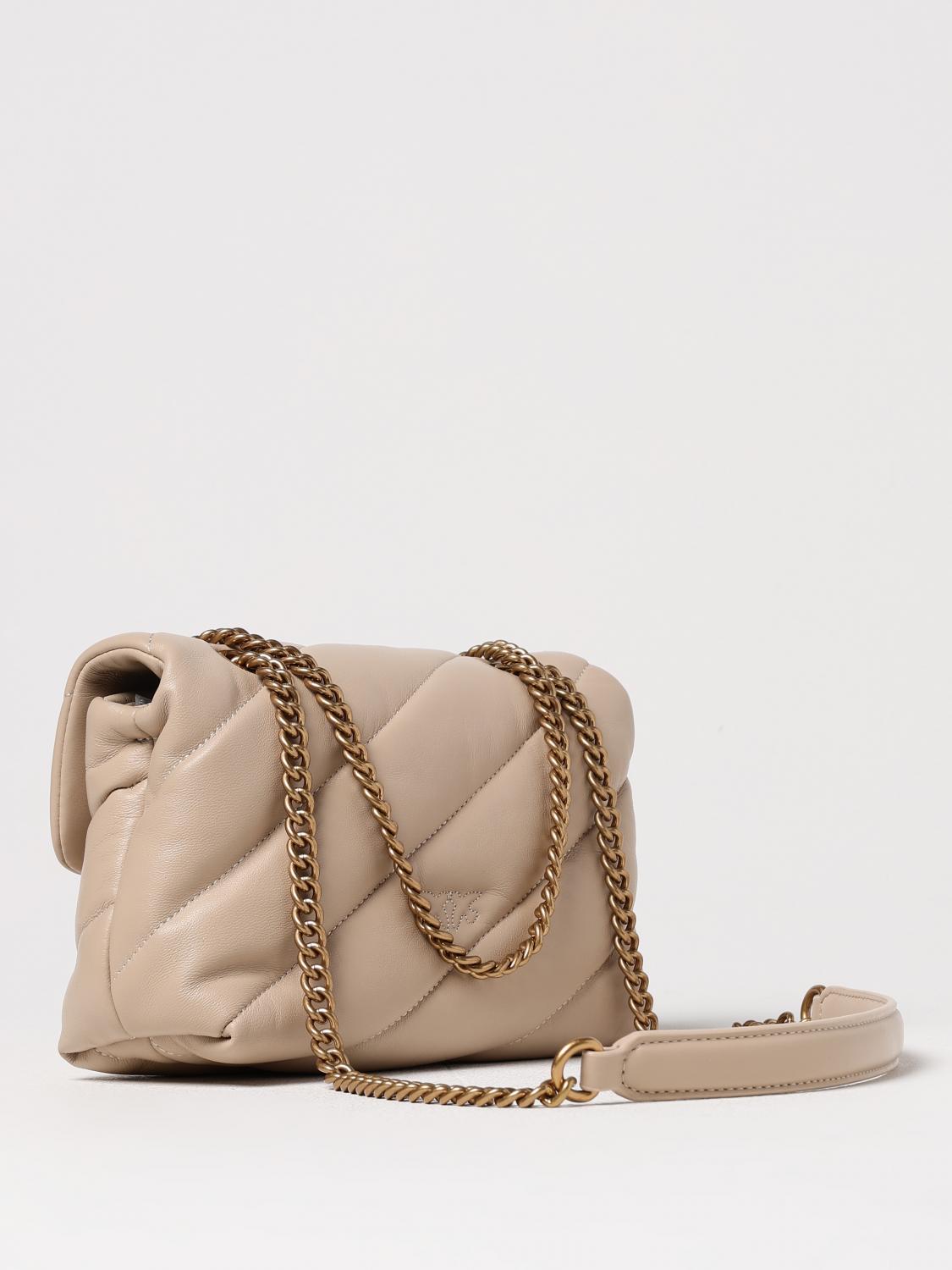 PINKO BORSA MINI: Borsa Love Puff Mini Pinko in nappa trapuntata , Beige - Img 2