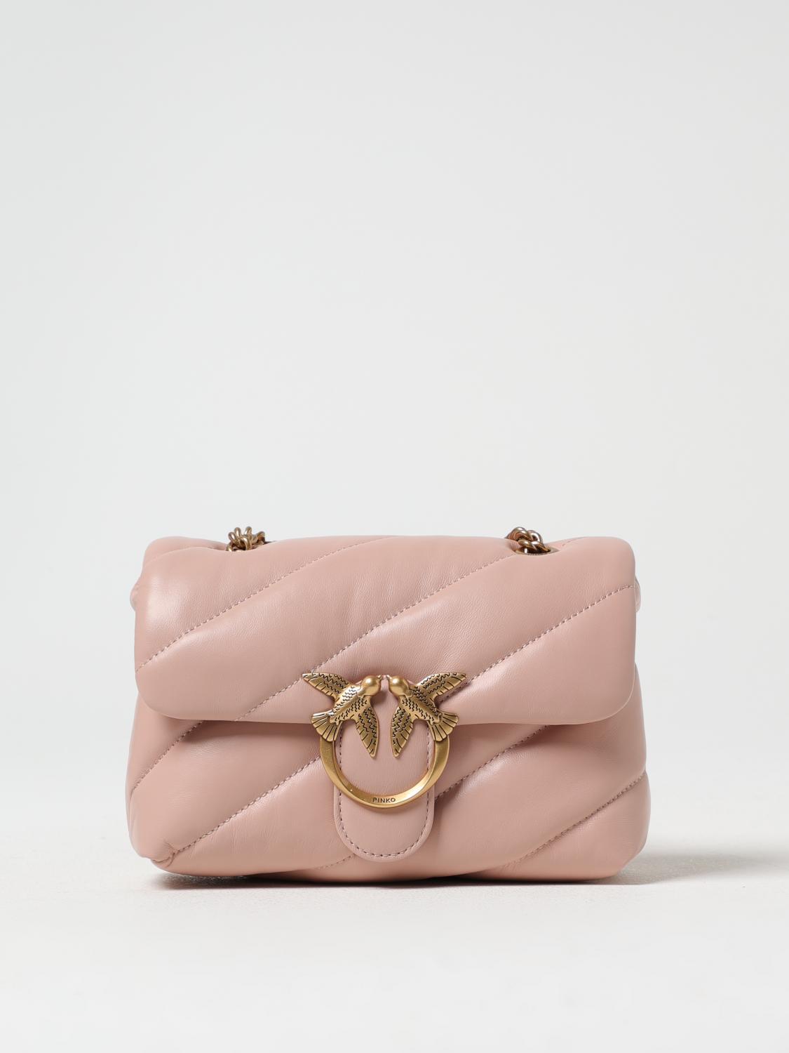 PINKO BORSA MINI: Borsa Love Puff Mini Pinko in nappa trapuntata , Cipria - Img 1