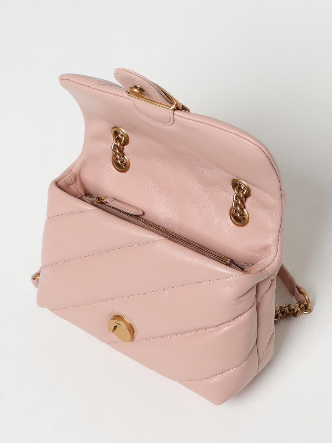 PINKO BORSA MINI: Borsa Love Puff Mini Pinko in nappa trapuntata , Cipria - Img 3