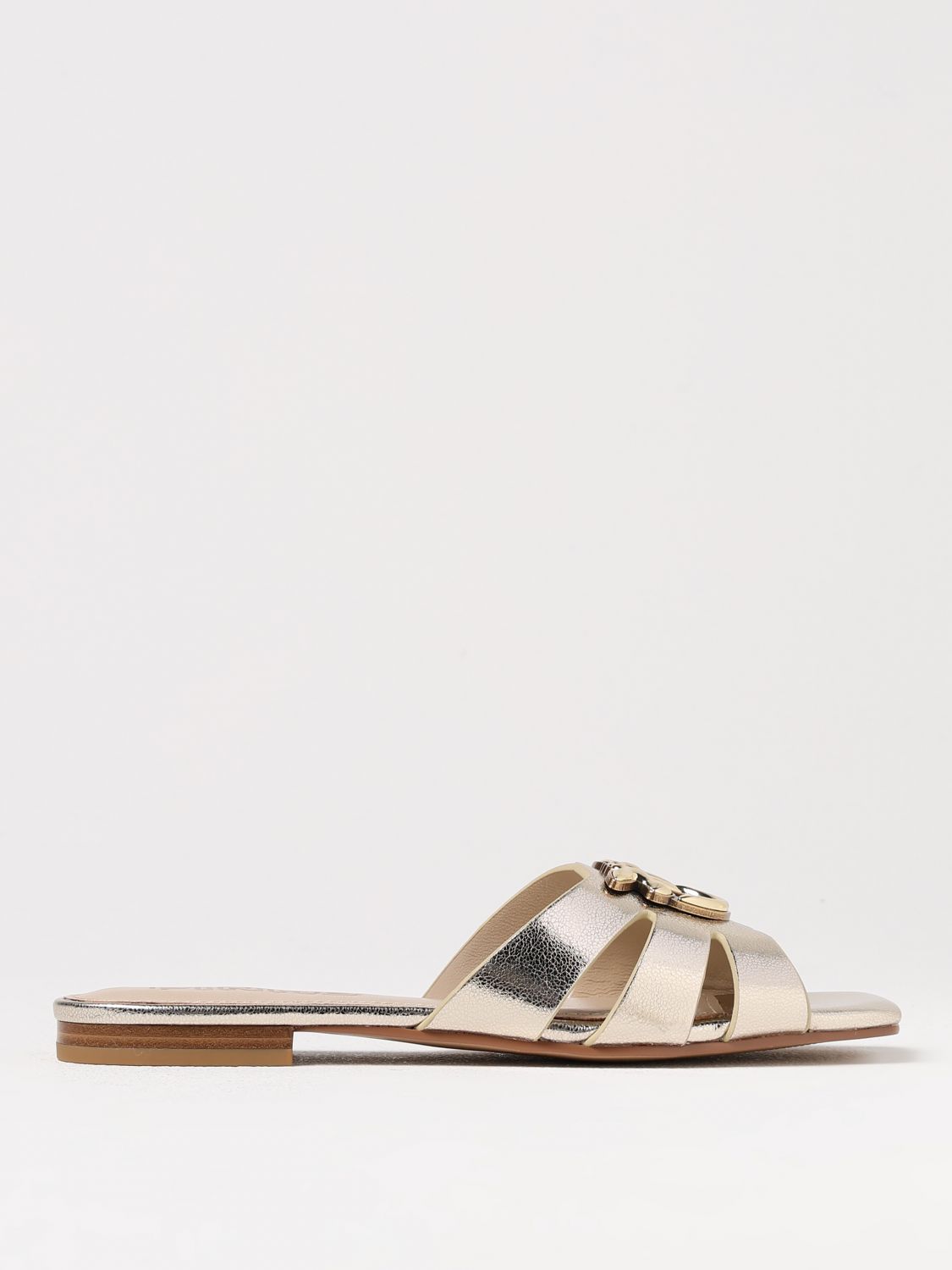 PINKO FLAT SANDALS: Shoes woman Pinko, Gold - Img 1