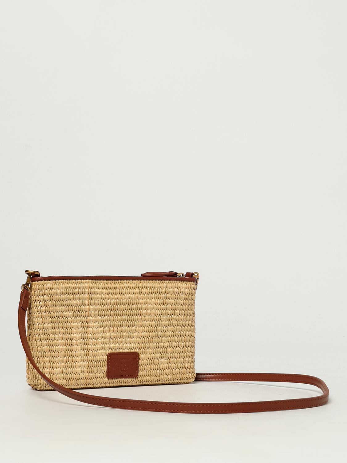 PINKO BORSA A TRACOLLA: Borsa in rafia crochet con tracolla rimovibile Pinko, Beige - Img 2