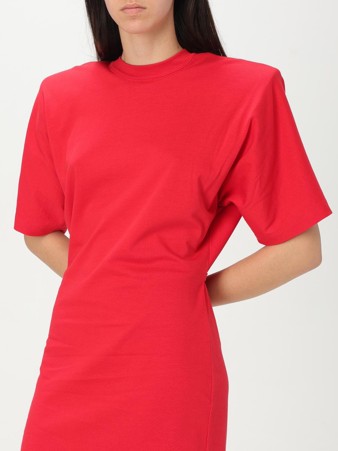 PINKO ABITO: Abito basic Pinko in cotone , Rosso - Img 3