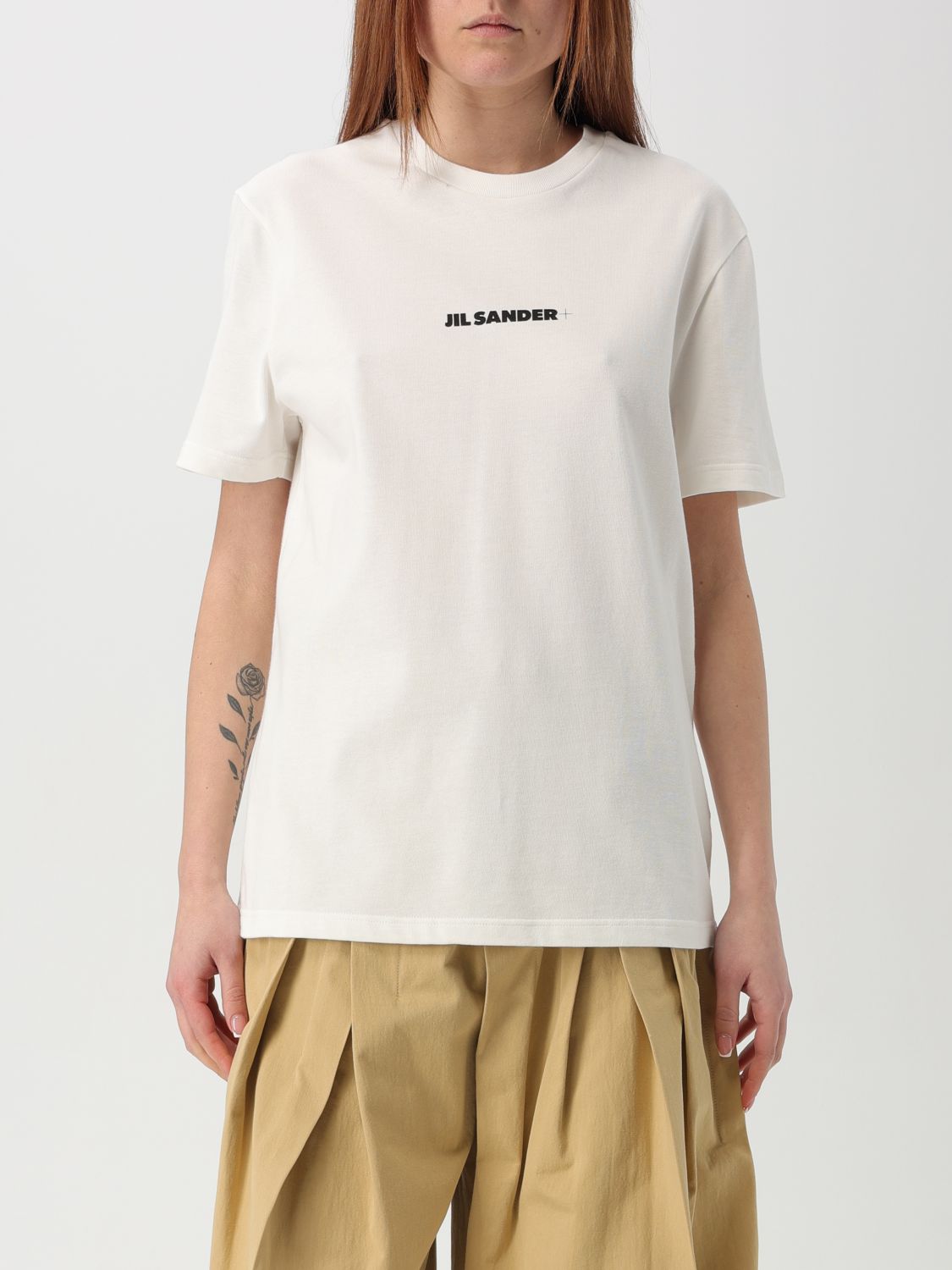 JIL SANDER T-SHIRT: T-shirt woman Jil Sander, Yellow Cream - Img 1