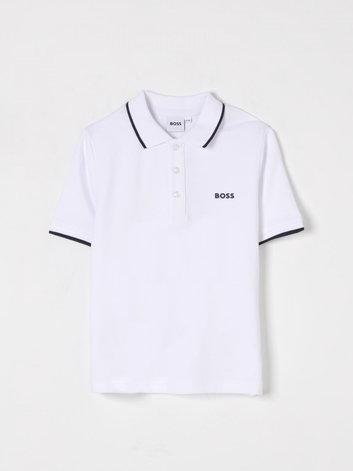 BOSS POLO SHIRT: Polo shirt kids Boss, White - Img 1