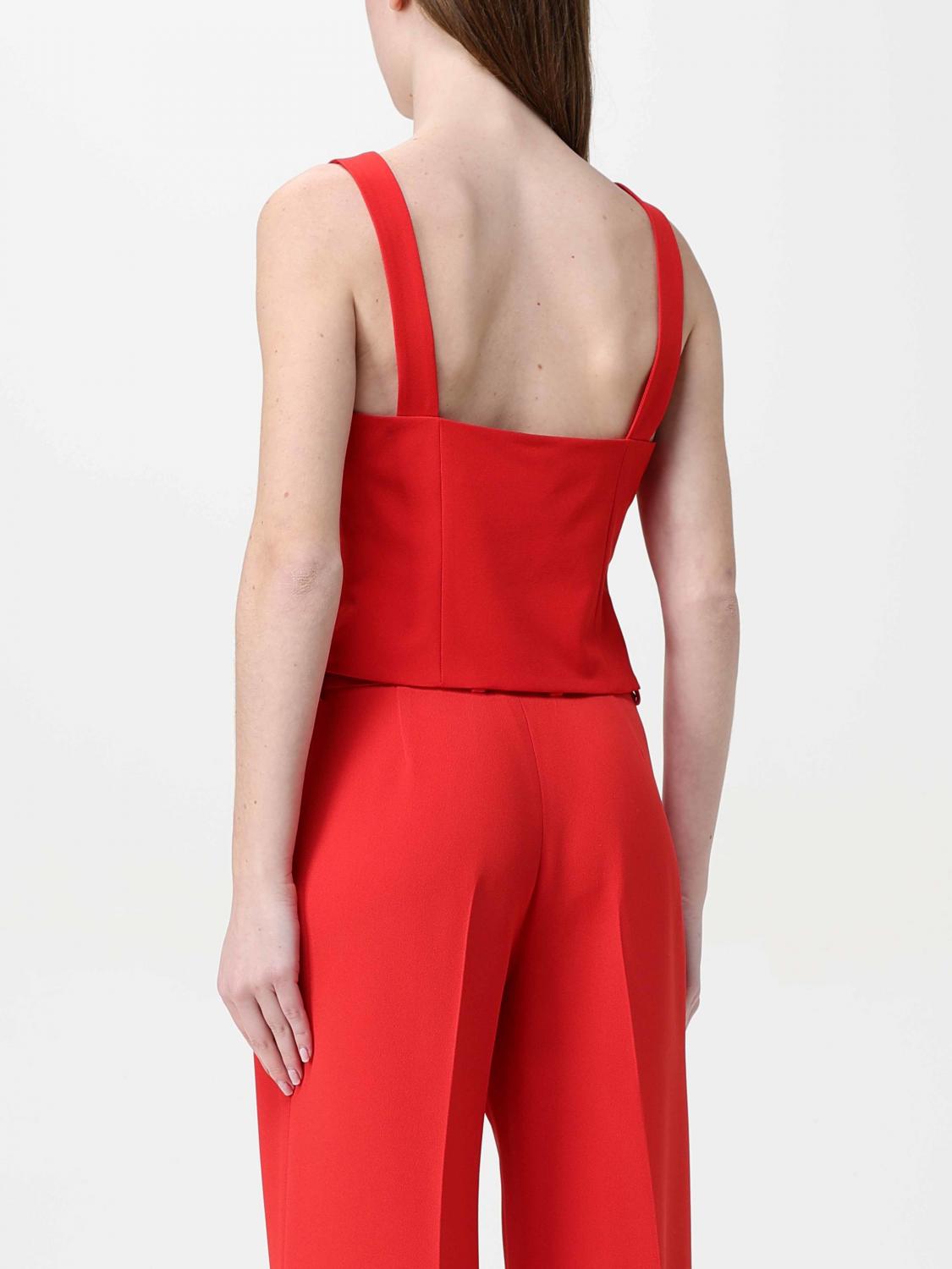 H COUTURE TOP: Top a v H Couture in poliestere, Rosso - Img 3