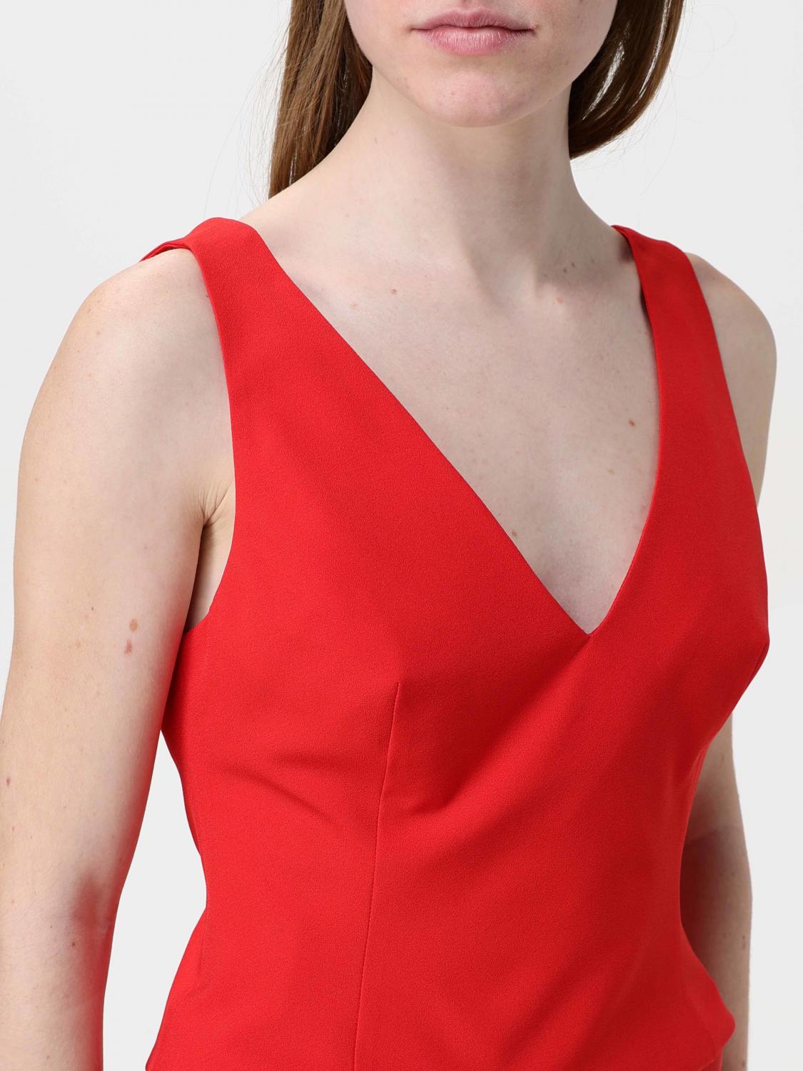 H COUTURE TOP: Top a v H Couture in poliestere, Rosso - Img 4