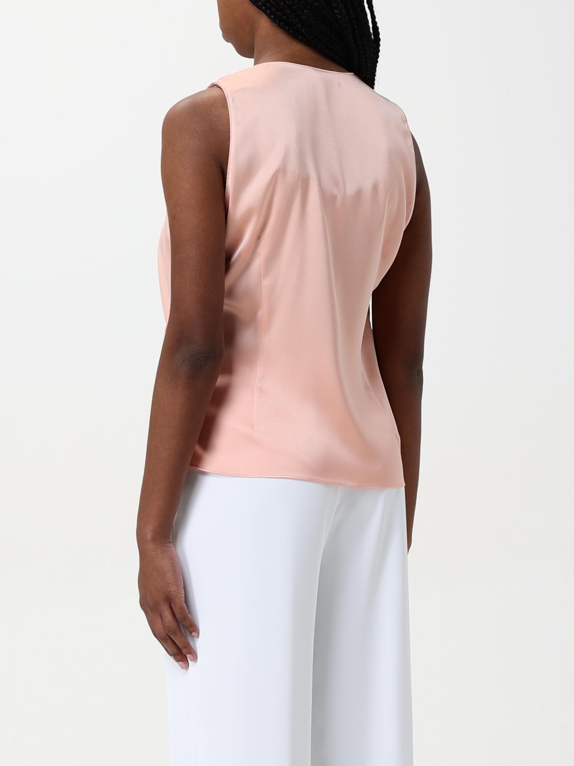 H COUTURE TOP: Blusa H Couture in crêpe , Rosa - Img 2