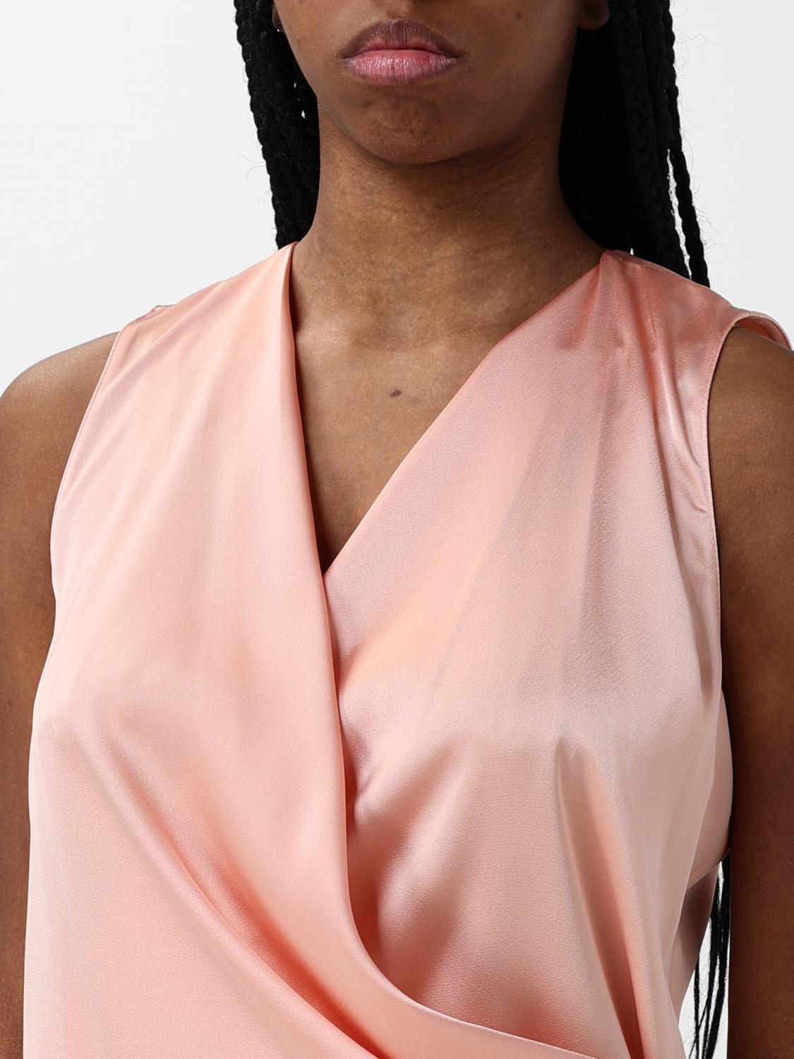 H COUTURE TOP: Blusa H Couture in crêpe , Rosa - Img 3