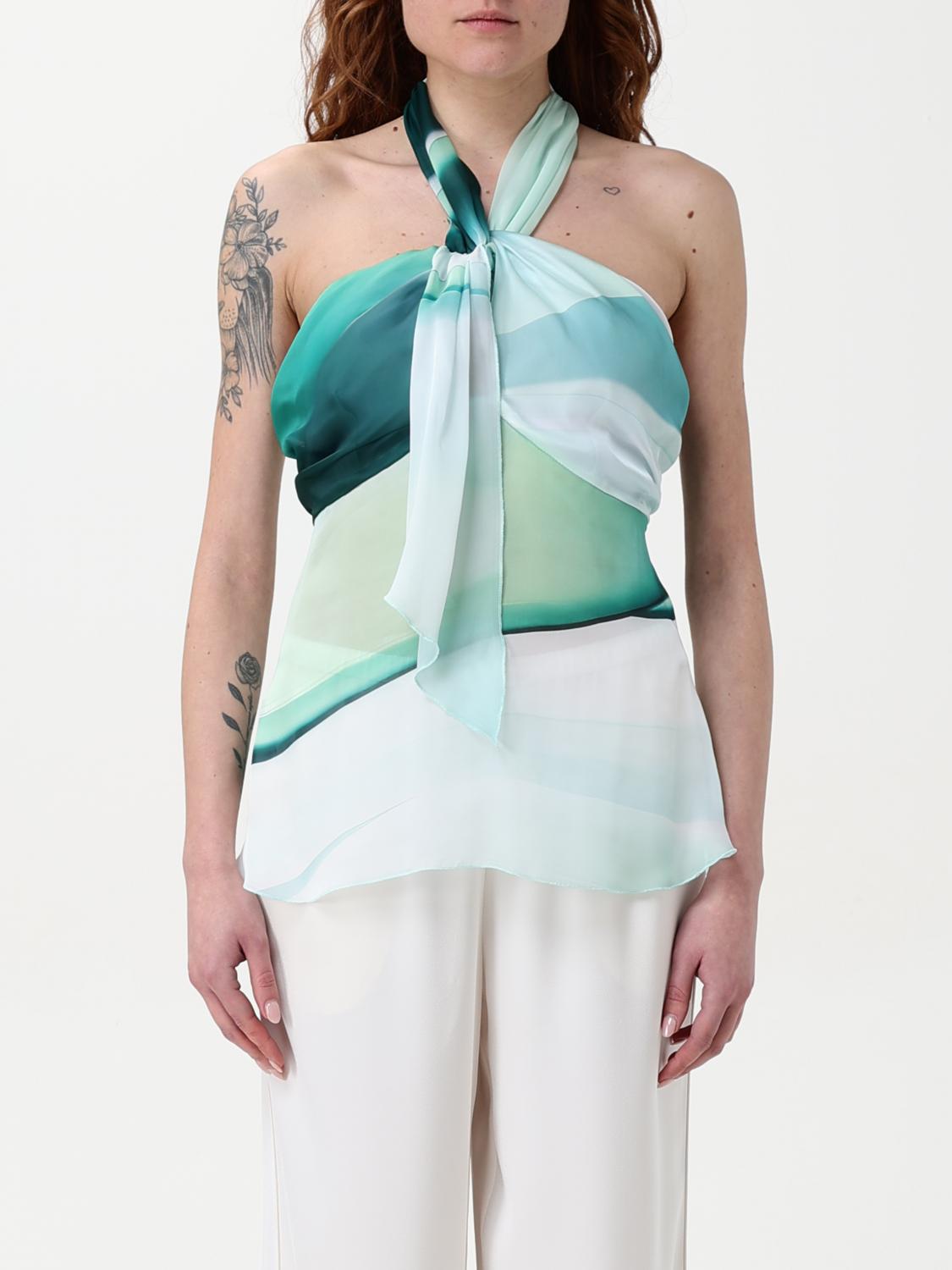 H COUTURE TOP: Top H Couture in poliestere, Verde - Img 1