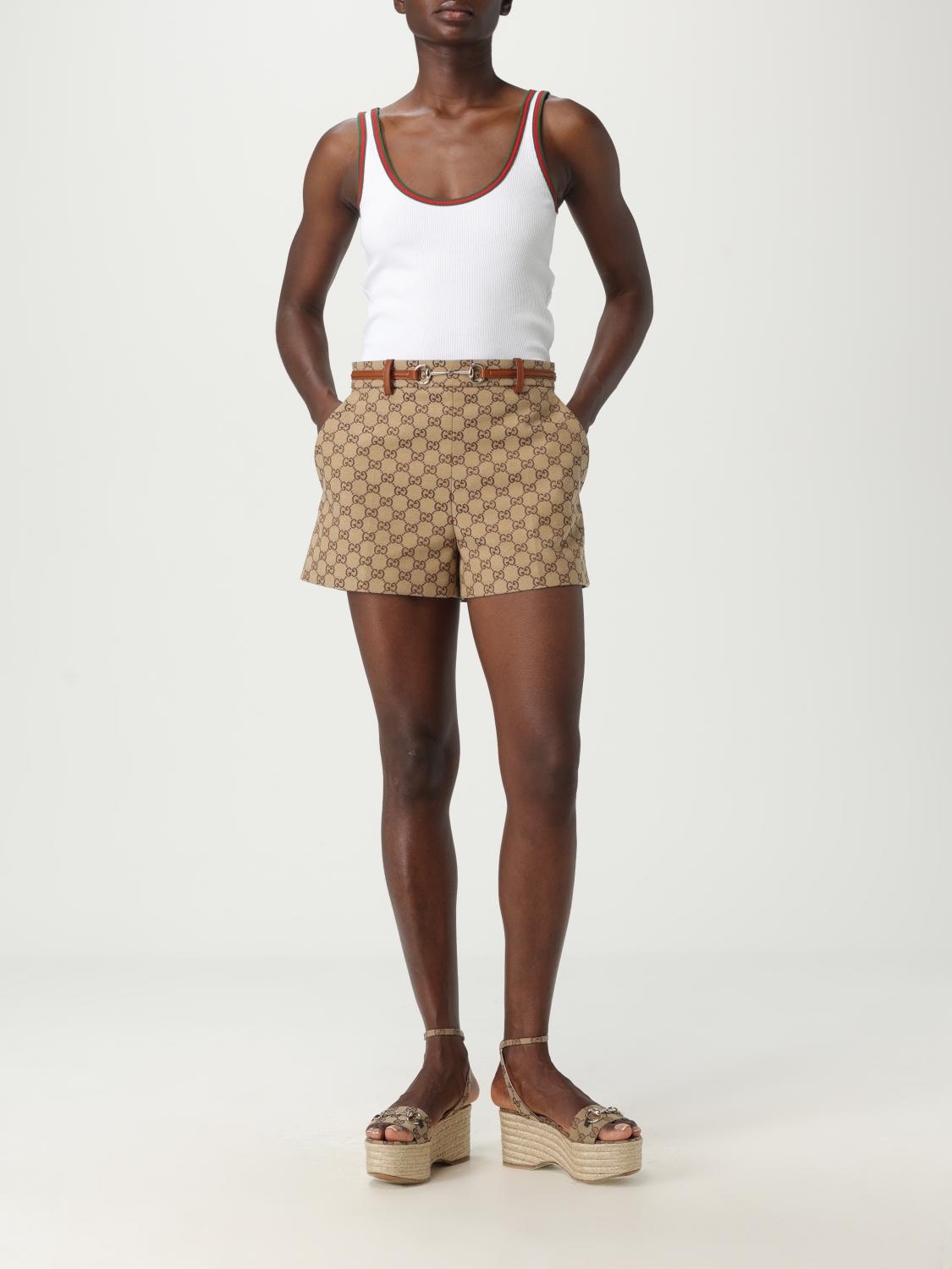 Gucci ショートパンツ レディース - キャメル | 820468Z8BZK | GIGLIO.COM