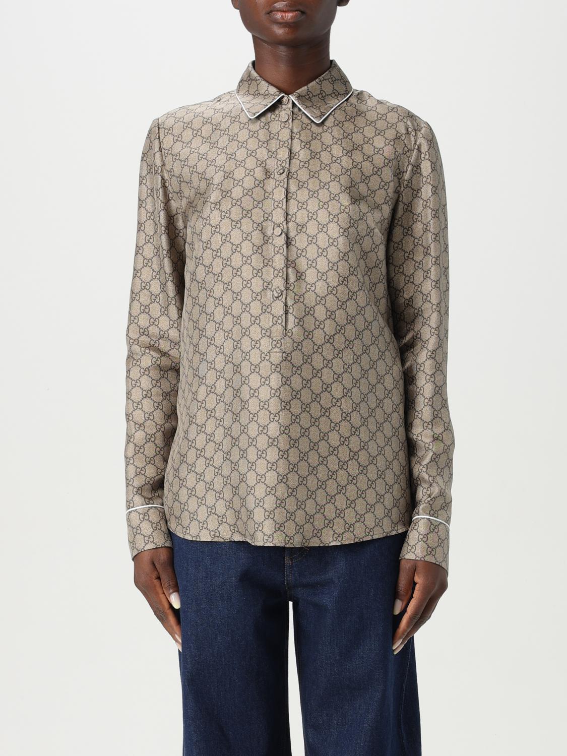 gucci women's dress shirt Gucci Silk shirt with GG pattern | Women's