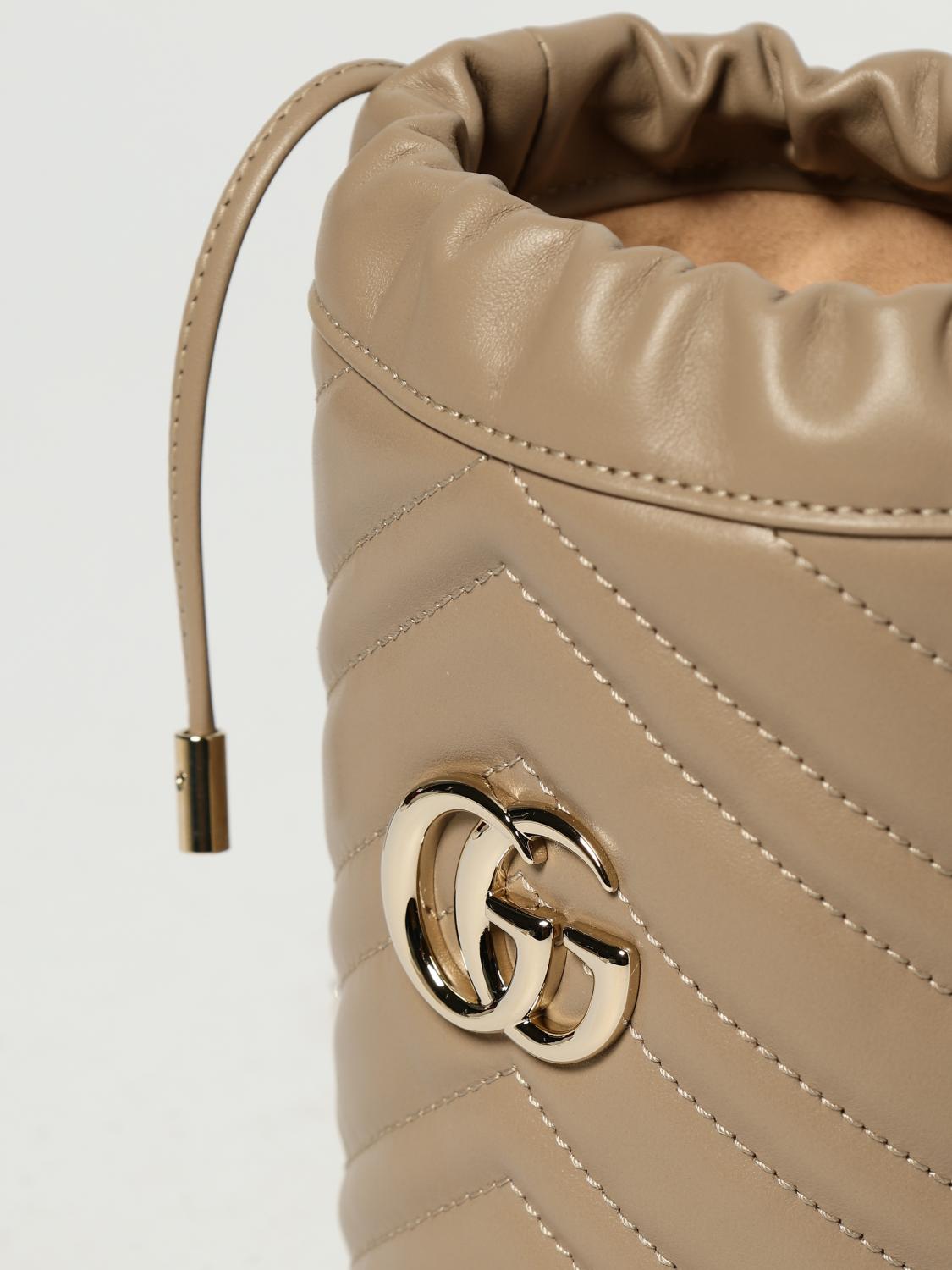 GUCCI BORSA MINI: Borse GG Marmont Gucci in pelle chevron matelassè , Beige - Img 4