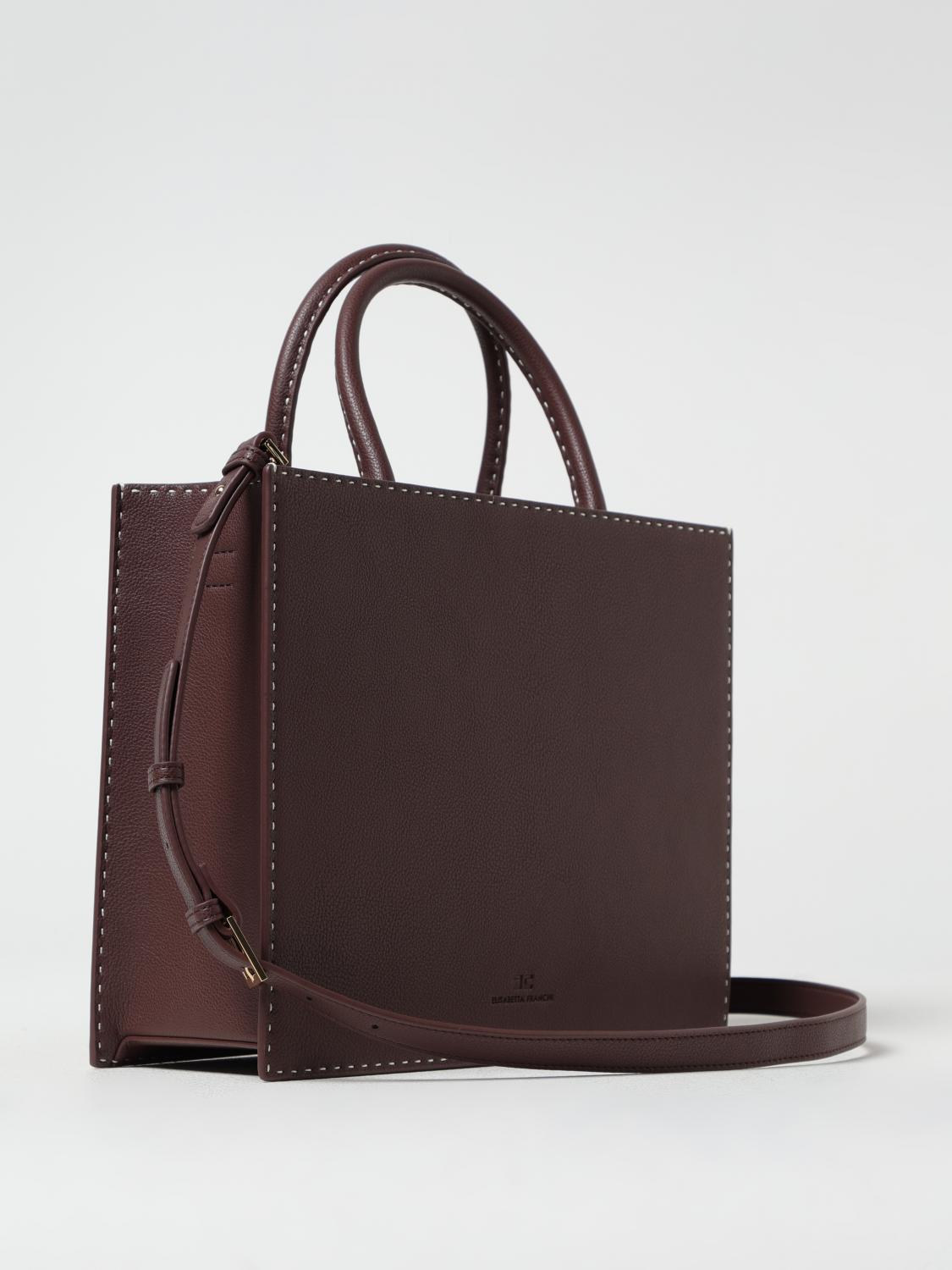 ELISABETTA FRANCHI BORSA A MANO: Borsa Elisabetta Franchi in pelle sintetica a grana , Marrone - Img 2