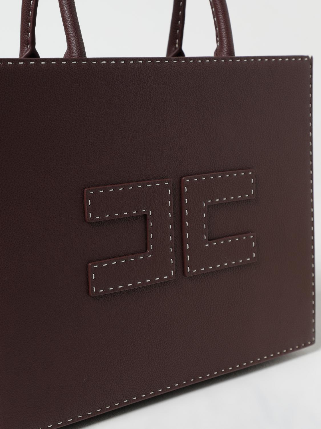 ELISABETTA FRANCHI BORSA A MANO: Borsa Elisabetta Franchi in pelle sintetica a grana , Marrone - Img 3