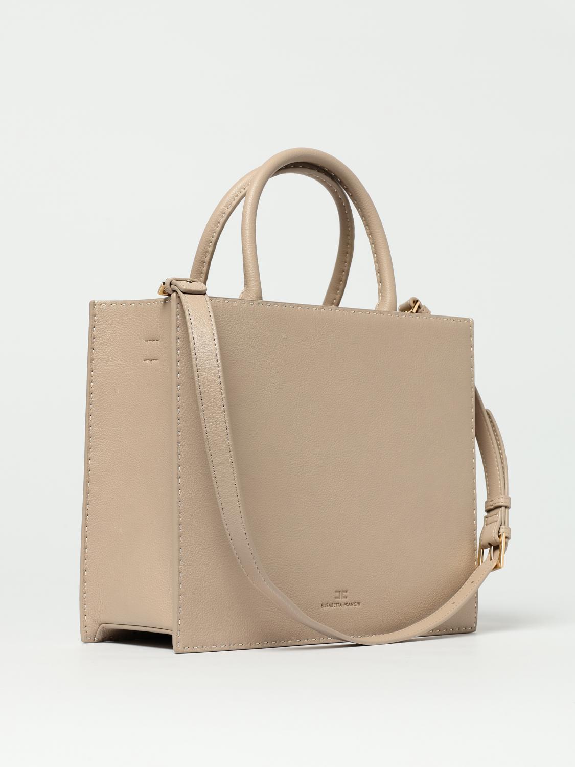 ELISABETTA FRANCHI BORSA A MANO: Borsa Elisabetta Franchi in pelle sintetica a grana , Cipria - Img 2