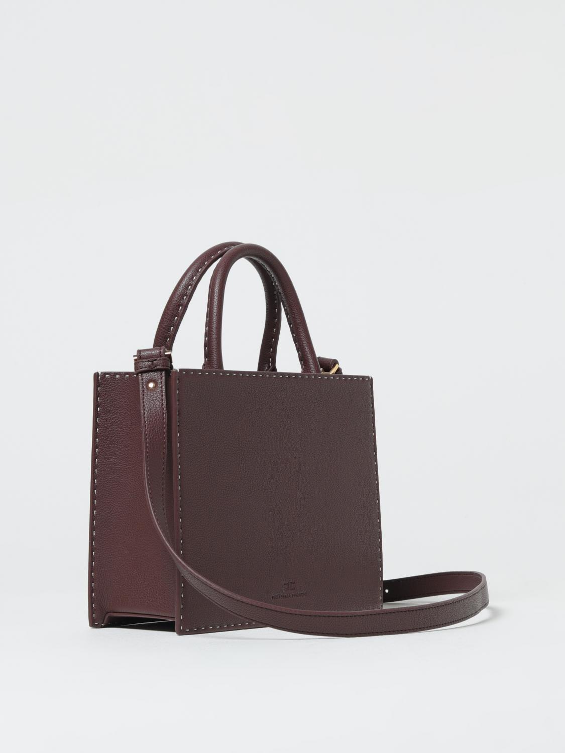 ELISABETTA FRANCHI BORSA A MANO: Borsa Elisabetta Franchi in pelle sintetica a grana , Marrone - Img 2