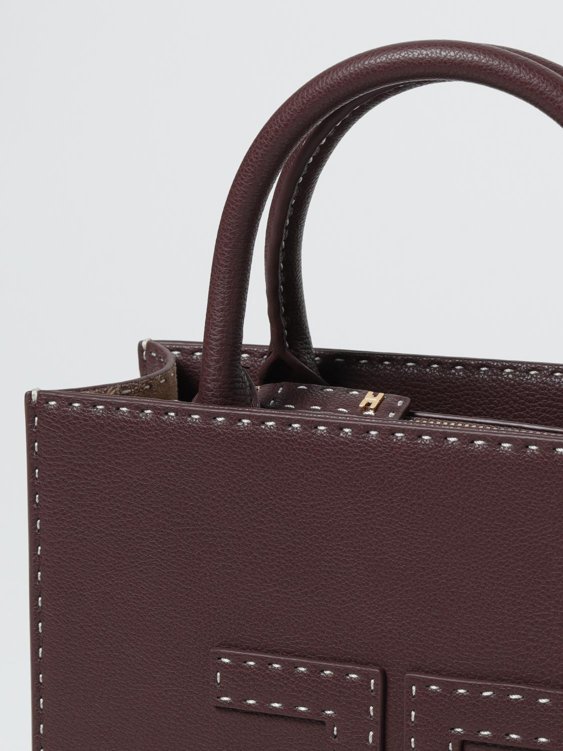 ELISABETTA FRANCHI BORSA A MANO: Borsa Elisabetta Franchi in pelle sintetica a grana , Marrone - Img 3