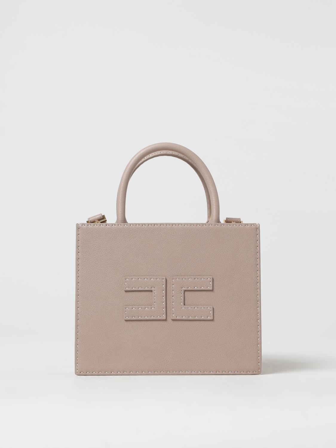 ELISABETTA FRANCHI BORSA A MANO: Borsa Elisabetta Franchi in pelle sintetica a grana , Cipria - Img 1