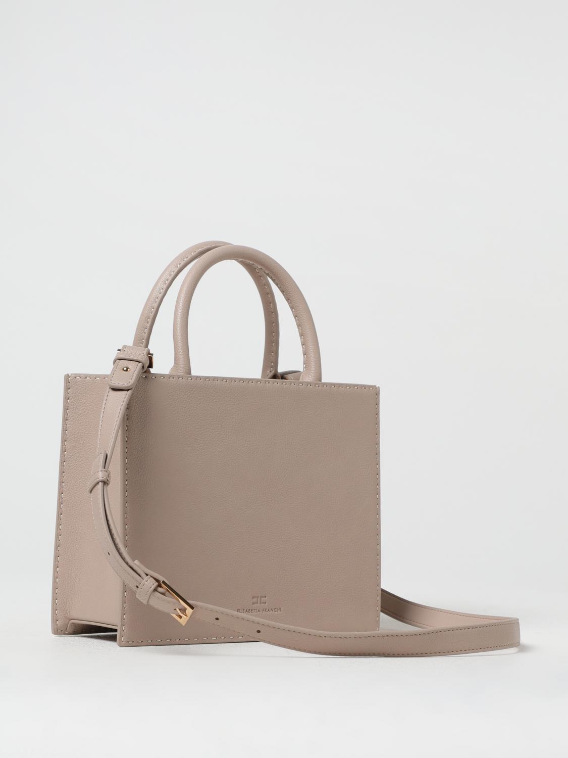 ELISABETTA FRANCHI BORSA A MANO: Borsa Elisabetta Franchi in pelle sintetica a grana , Cipria - Img 2