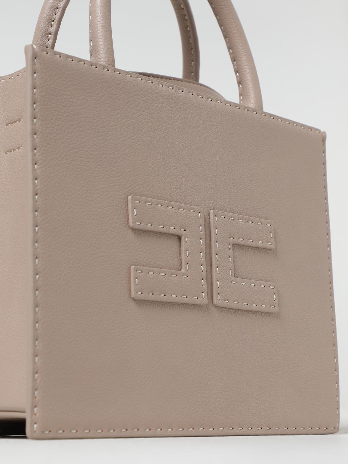 ELISABETTA FRANCHI BORSA A MANO: Borsa Elisabetta Franchi in pelle sintetica a grana , Cipria - Img 3