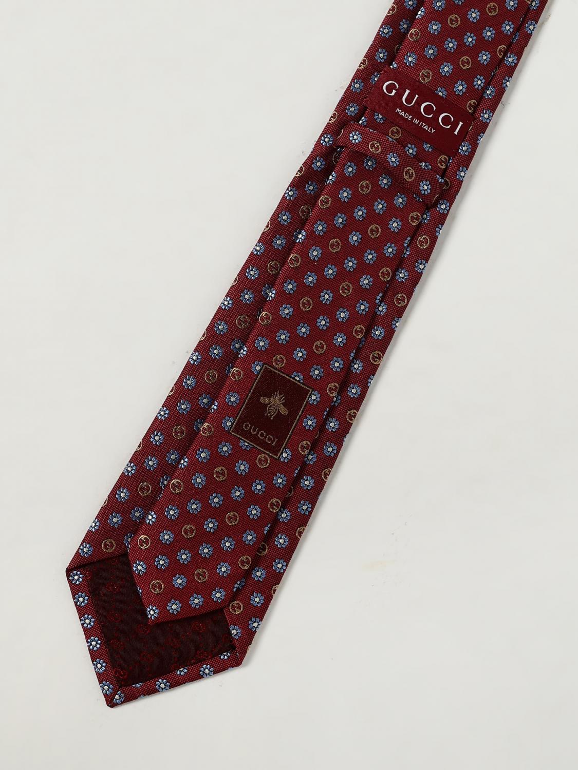 GUCCI TIE: Tie men Gucci, Burgundy - Img 2
