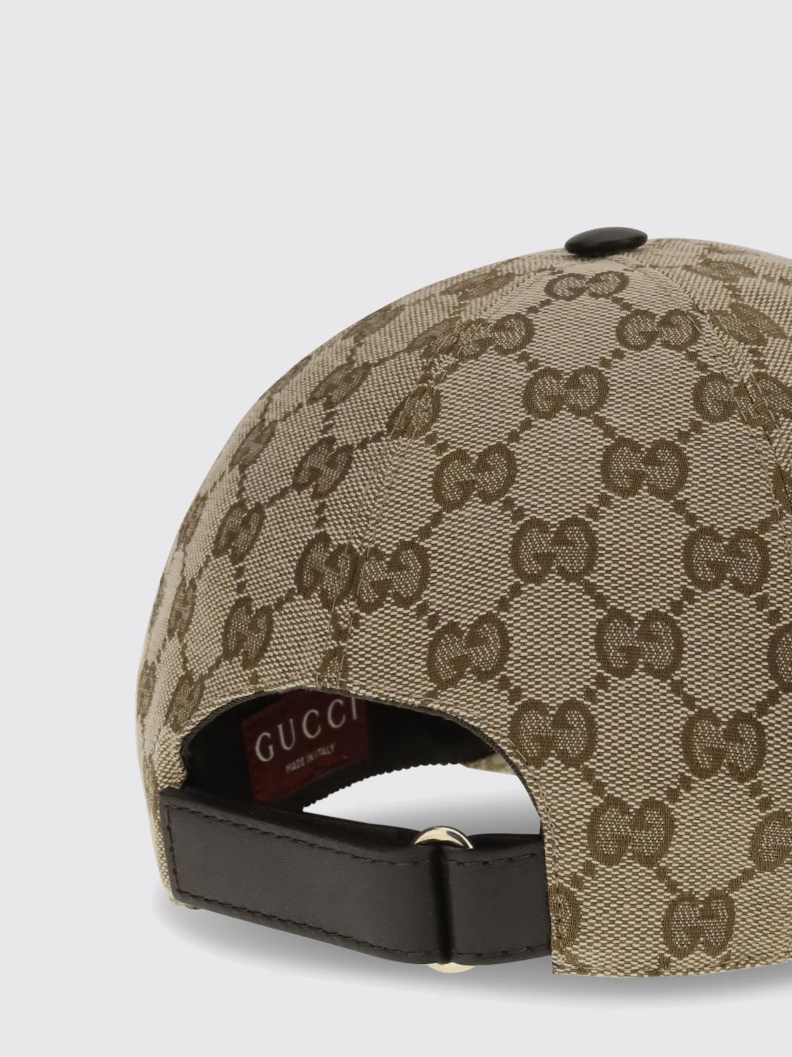 GUCCI HAT: Gucci Web GG Supreme Jacquard Fabric Hat, Camel - Img 3
