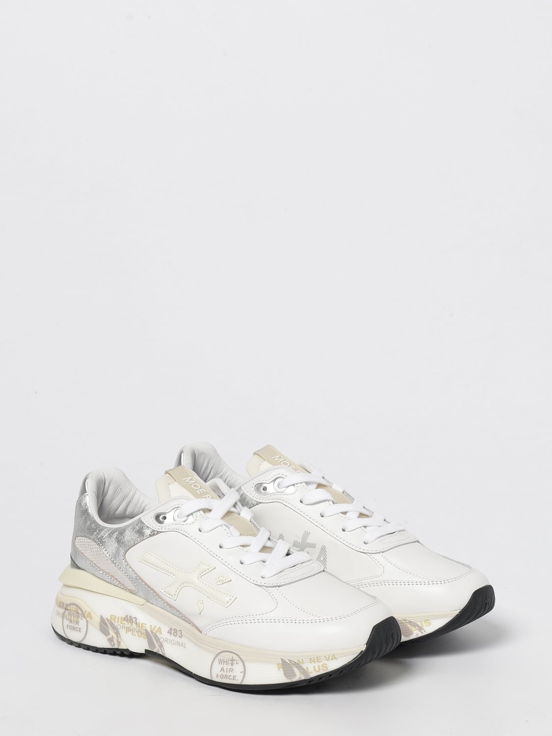 PREMIATA SNEAKERS: Sneakers Moerund Premiata in camoscio e nylon , Bianco - Img 2