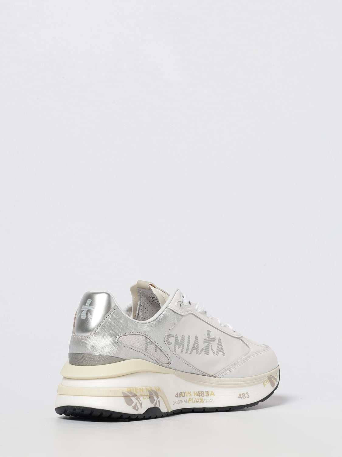 PREMIATA SNEAKERS: Sneakers Moerund Premiata in camoscio e nylon , Bianco - Img 3